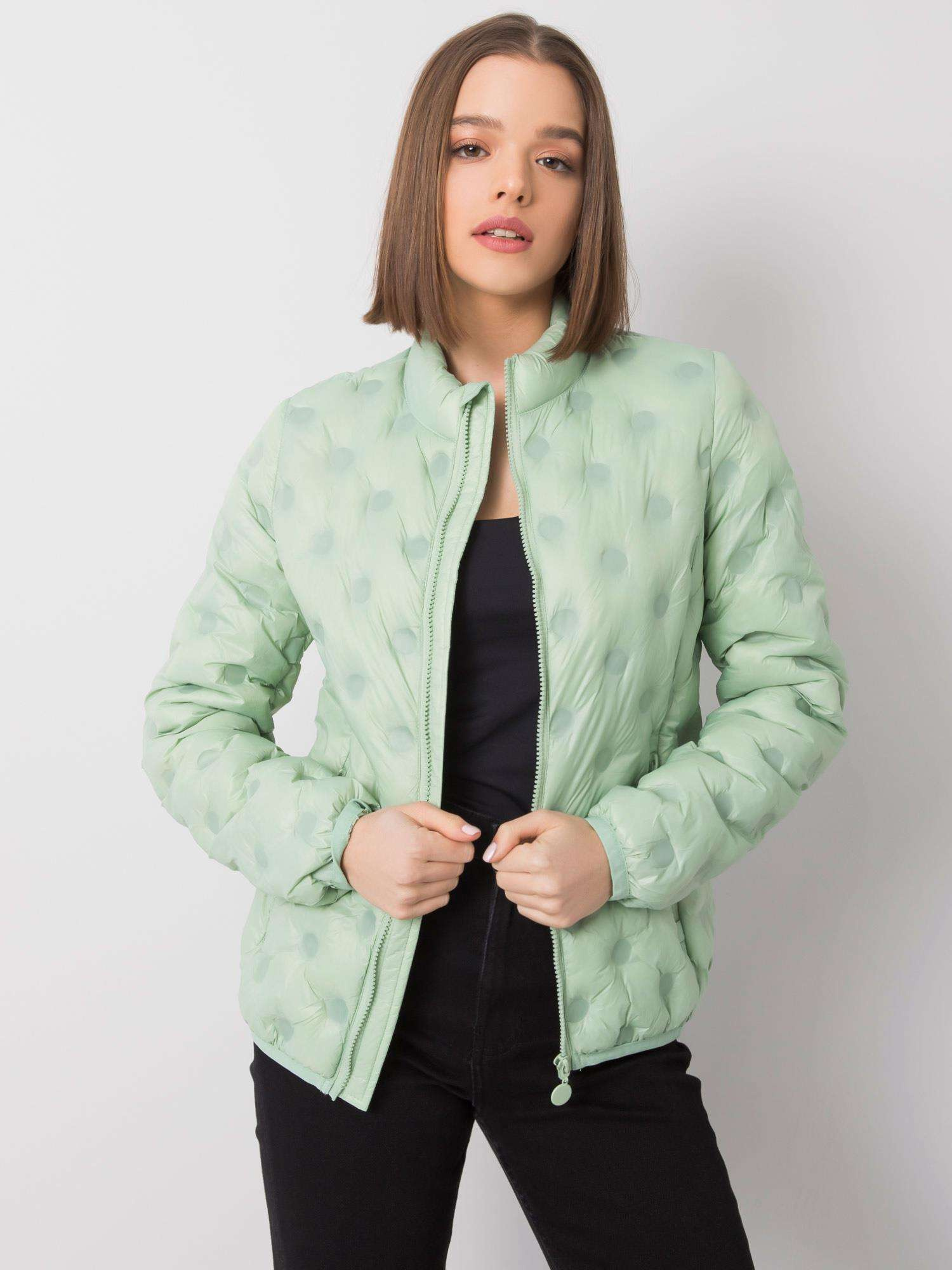 Svetlo zelená dámska bunda s bodkami NM-DE-KR-H-1093.99P-green Veľkosť: S