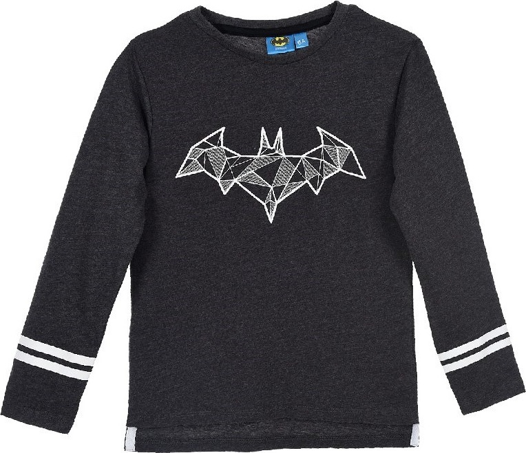 Batman tmavosivé chlapčenské tričko s dlhým rukávom Veľkosť: 98