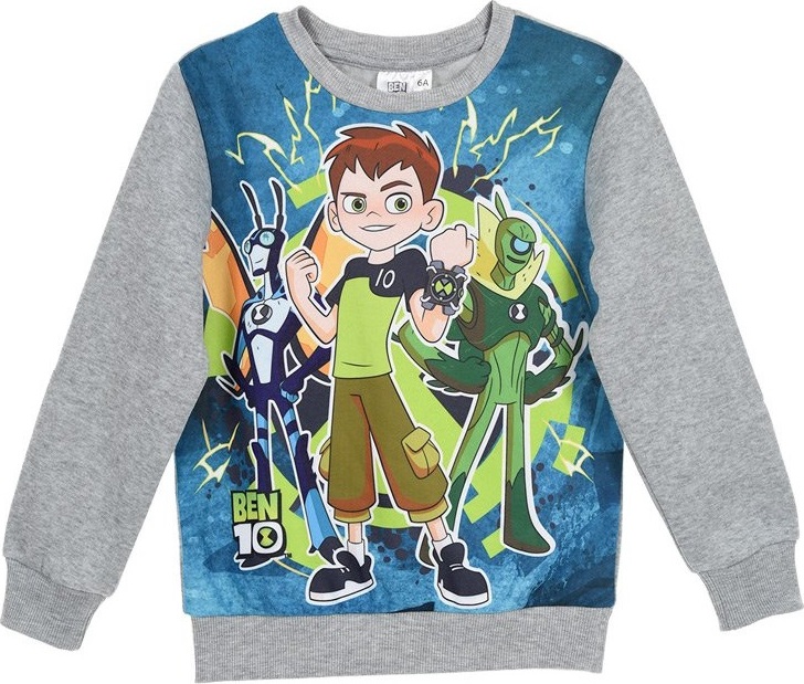 BEN 10 SIVÁ CHLAPČENSKÁ MIKINA S POTLAČOU Veľkosť: 94