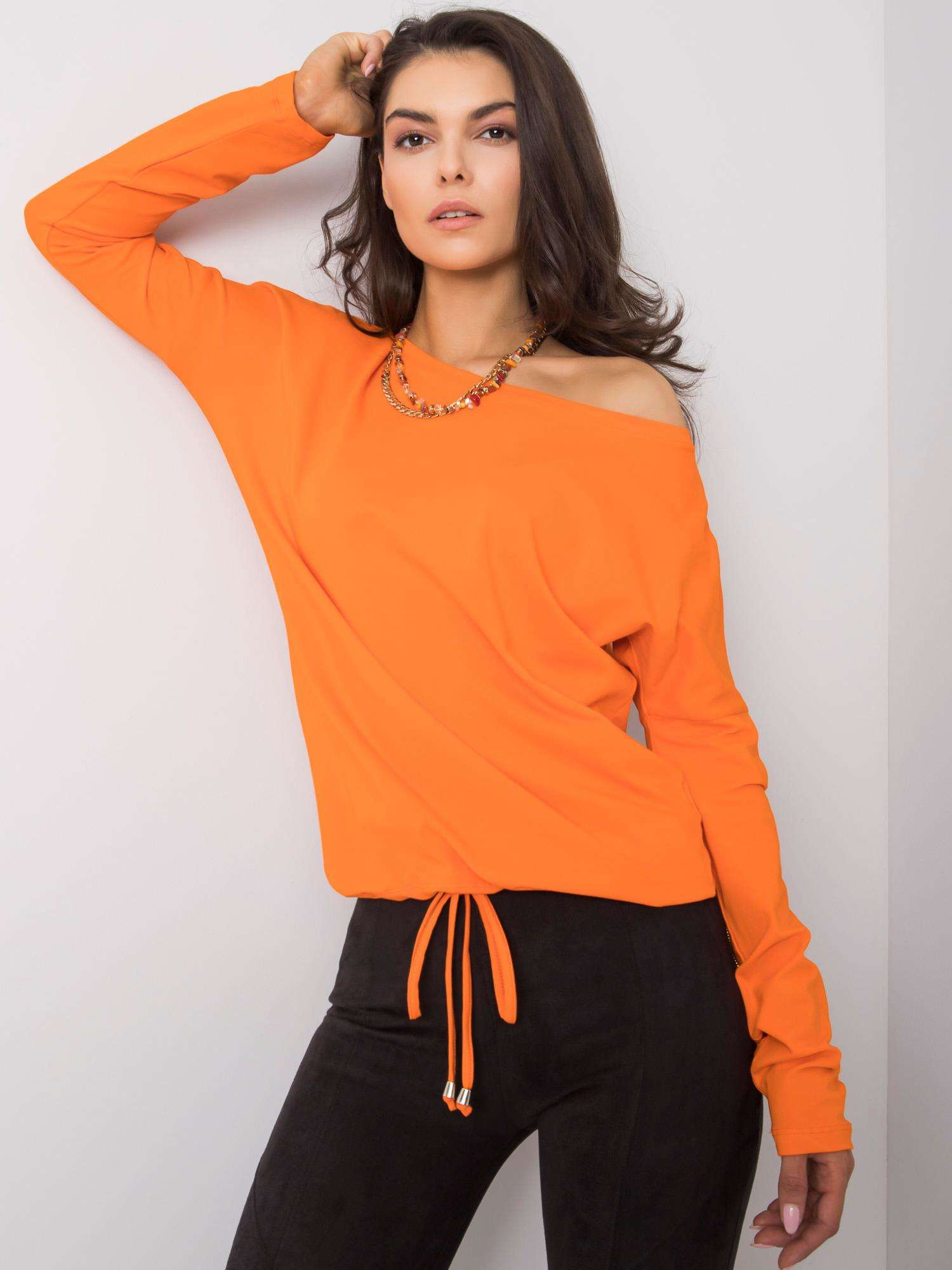 Oranžové tričko s viazaním v páse RV-BZ-5122.12P-orange Veľkosť: XS