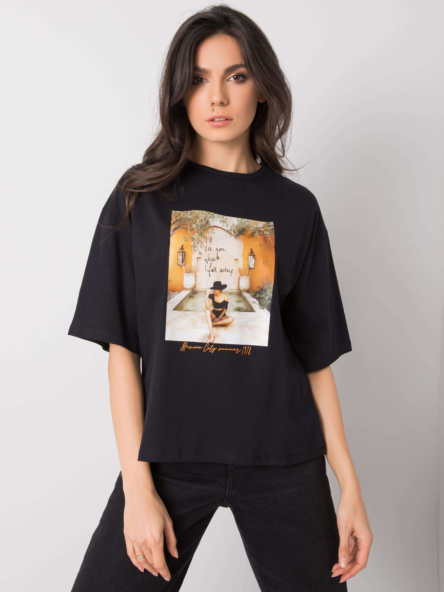 Čierne tričko Fall Asleep PM-TS-SS21OS06.53-black Veľkosť: L