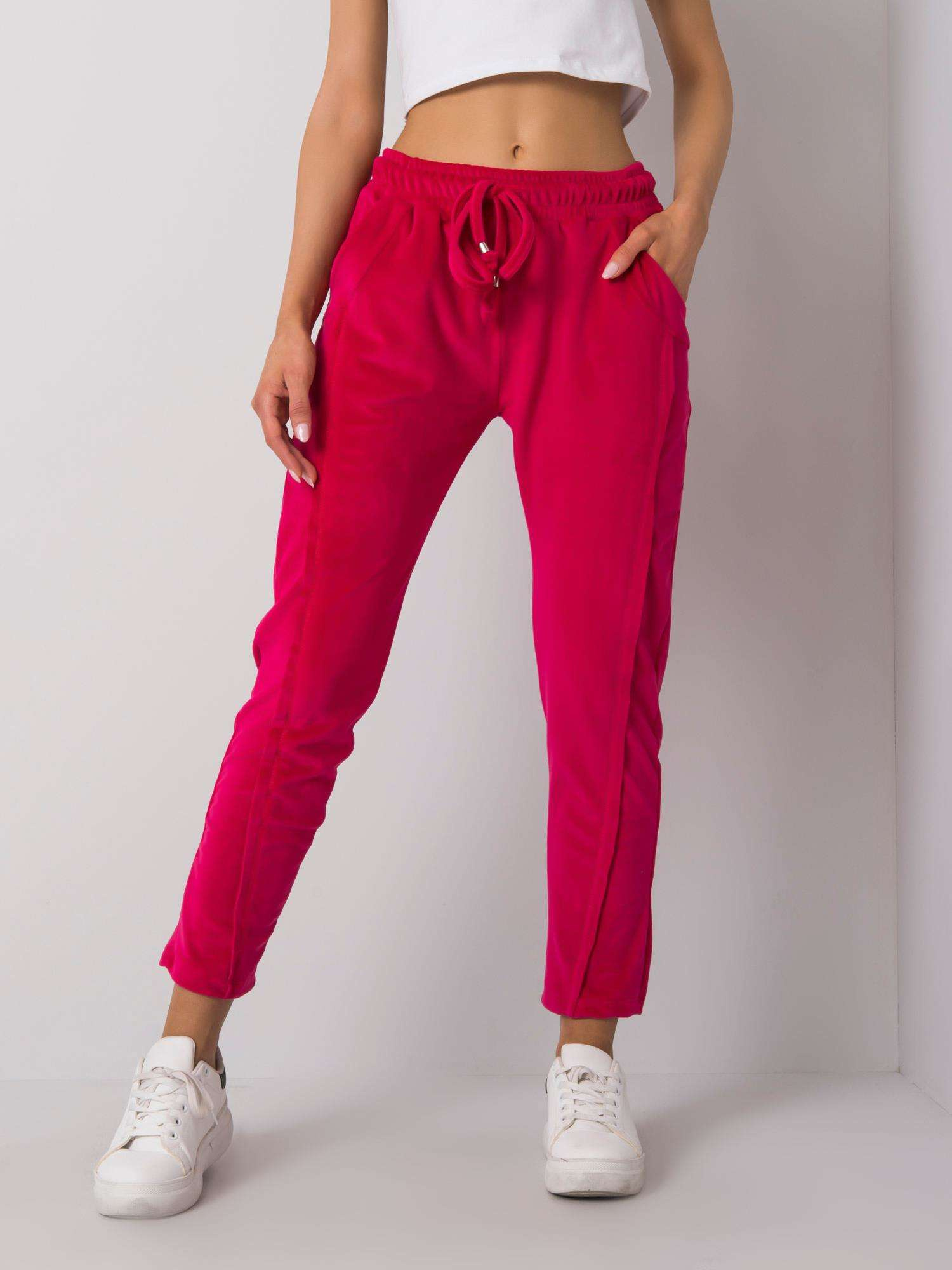 Tmavo ružové dámske tepláky -RV-DR-6110.92P-pink Veľkosť: S