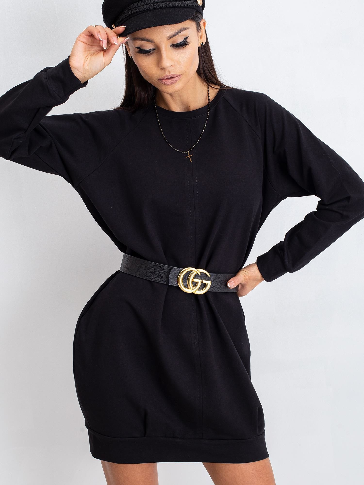 Dámske čierne šaty RV-TU-5184.93P-black Veľkosť: S/M