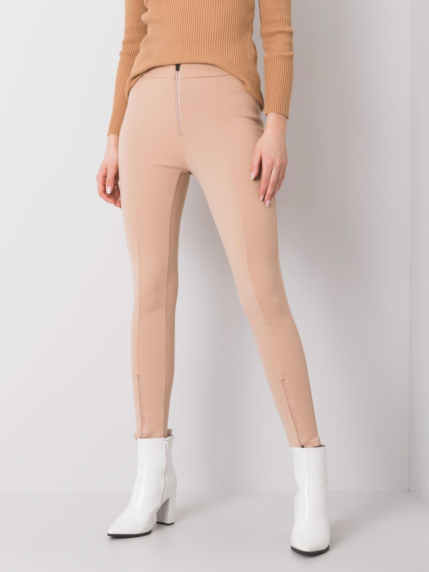 Béžové dámske nohavice 269-SP-0550.07-beige Veľkosť: M