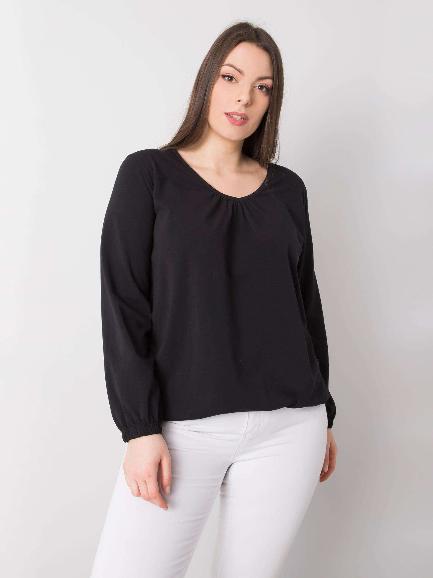 Čierne dámske tričko s dlhým rukávom RV-BZ-6332.53P-black Veľkosť: XL
