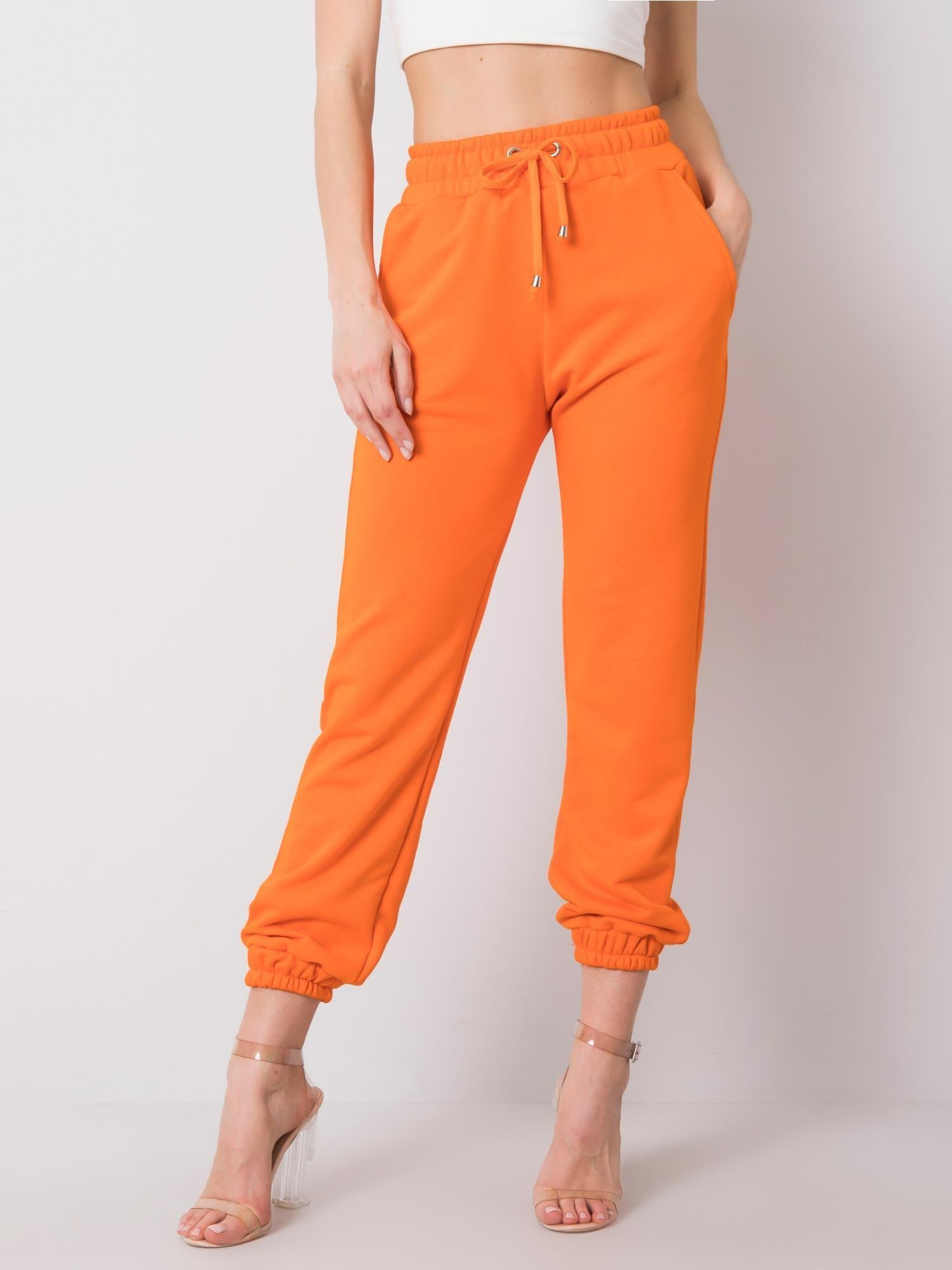 Oranžové dámske tepláky RV-DR-6120.03P-orange Veľkosť: L