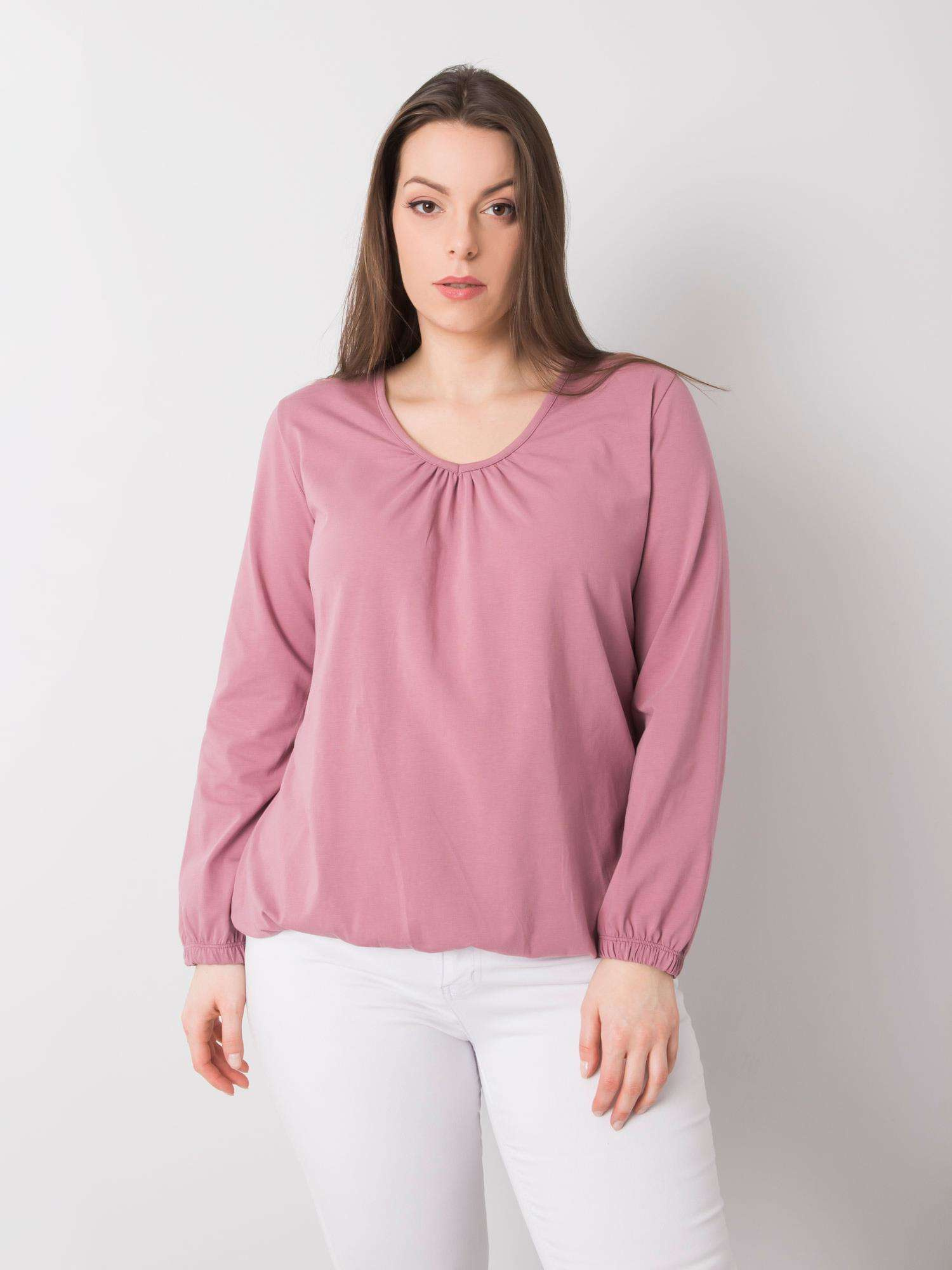 Ružové dámske tričko s dlhým rukávom RV-BZ-6332.53P-pink Veľkosť: XL