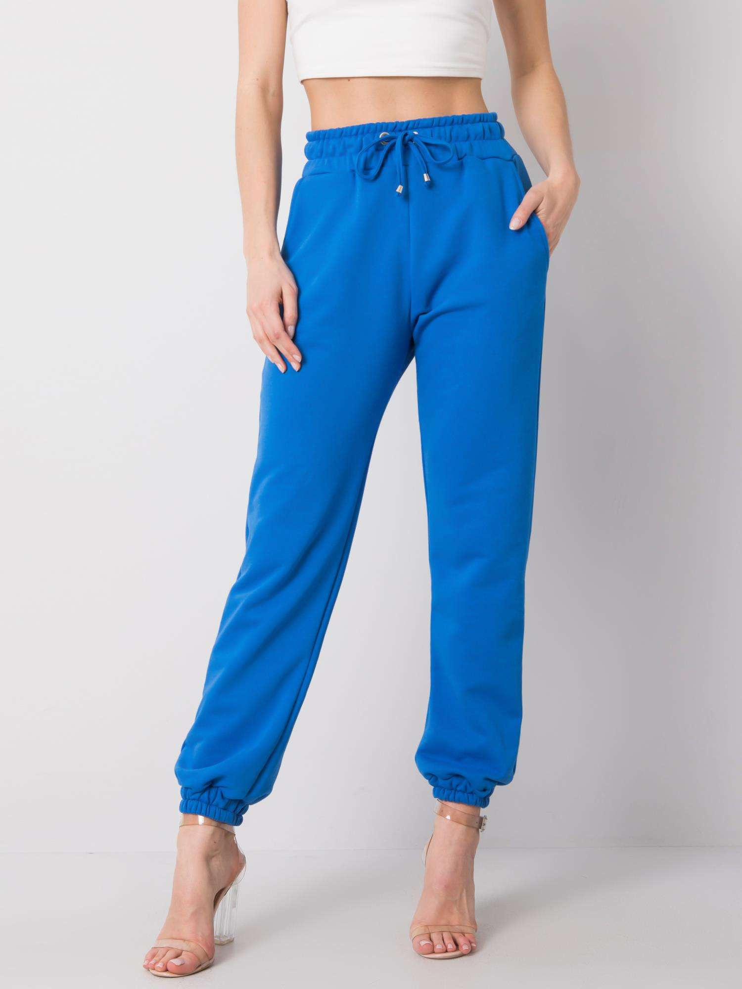 Modré dámske tepláky RV-DR-6120.03P-blue Veľkosť: M