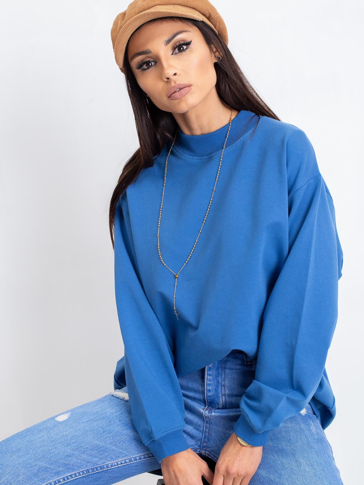 Dámska modrá mikina RV-BL-5185.73P-blue Veľkosť: S/M