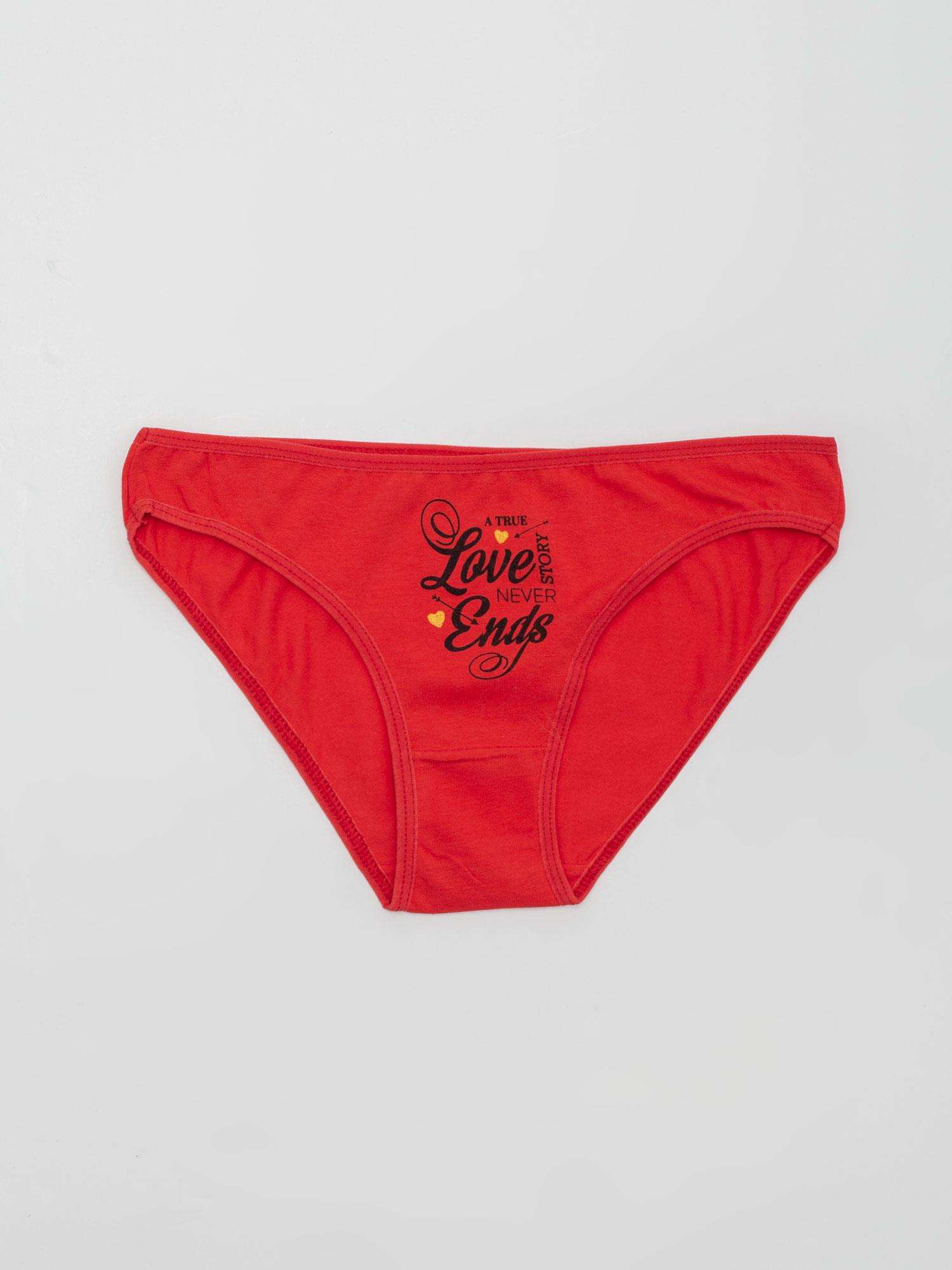 Červené nohavičky s nápisom BR-MT-11428-red Veľkosť: XL