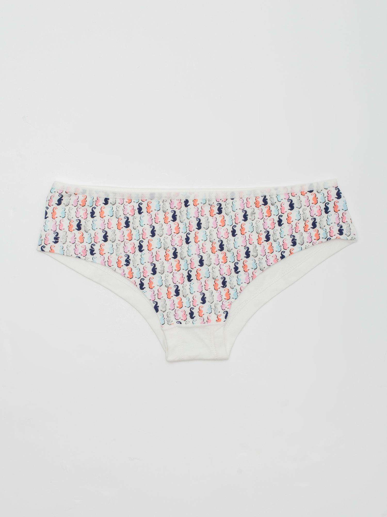 Biele nohavičky s farebnou potlačou morských koníkov BR-MT-11385-white Veľkosť: XL