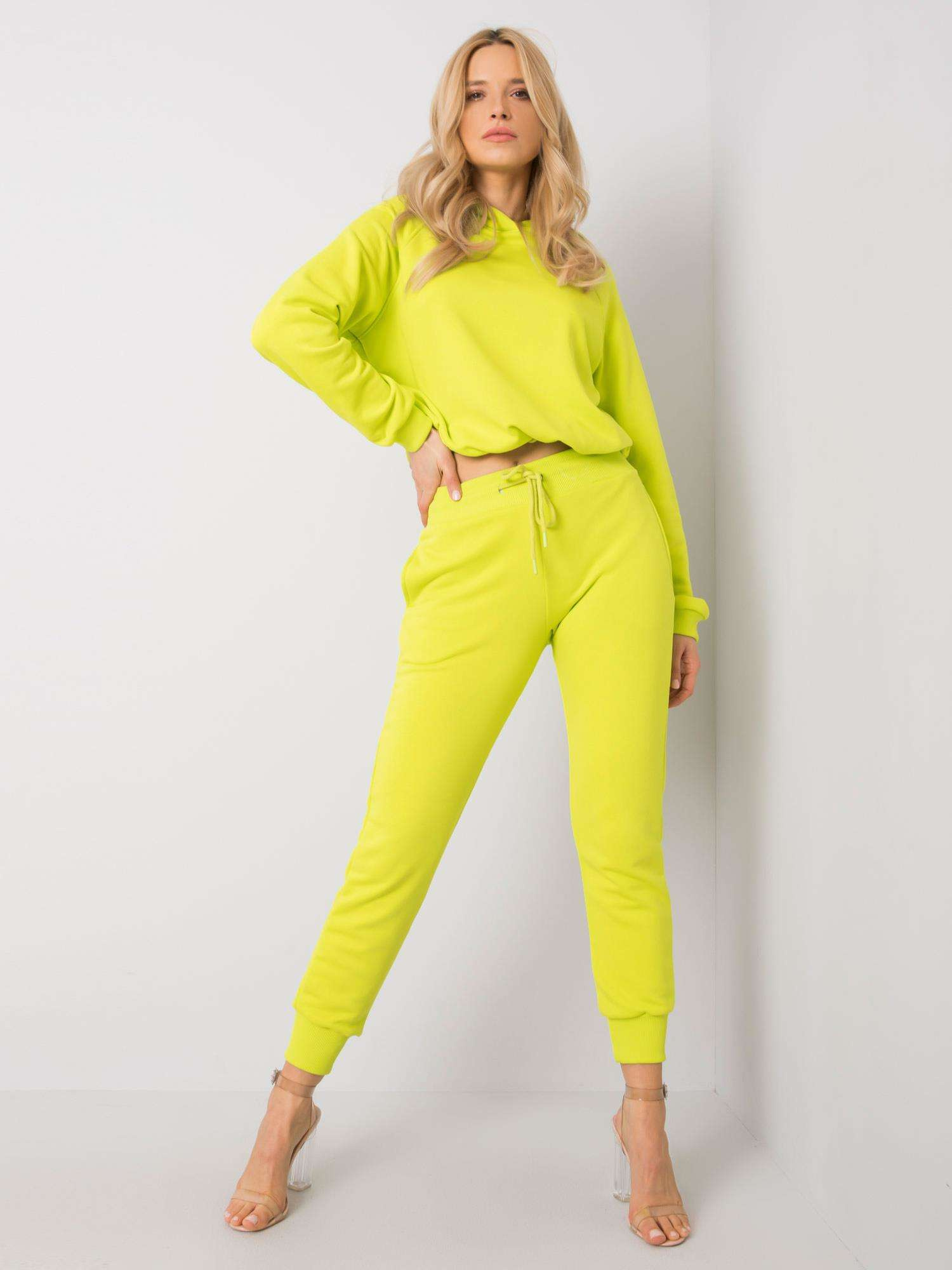 Limetková basic súprava mikiny a nohavíc RV-KMPL-5757.59-lime Veľkosť: S