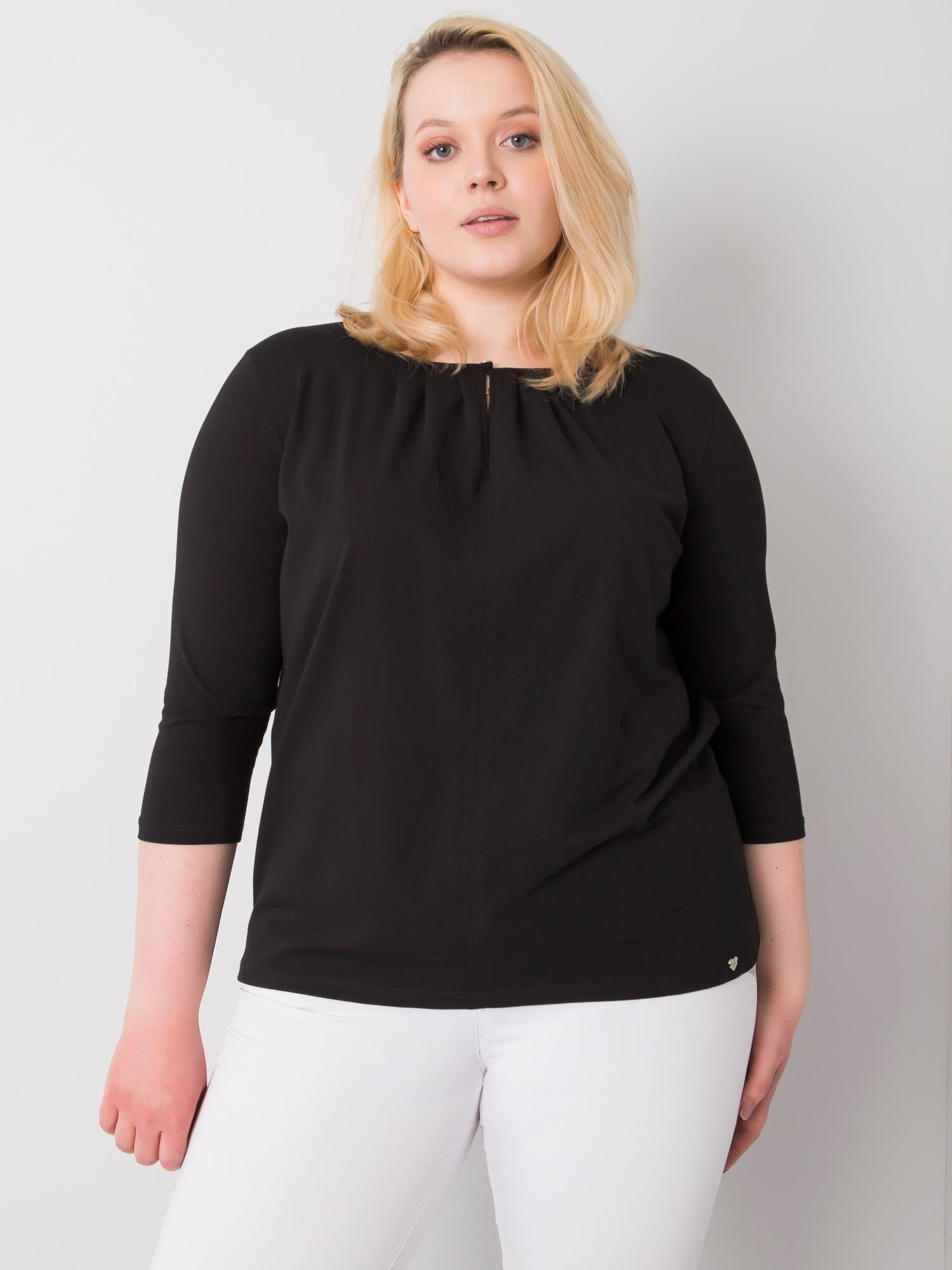 Čierna elegantná blúzka RV-BZ-6334.19P-black Veľkosť: XL
