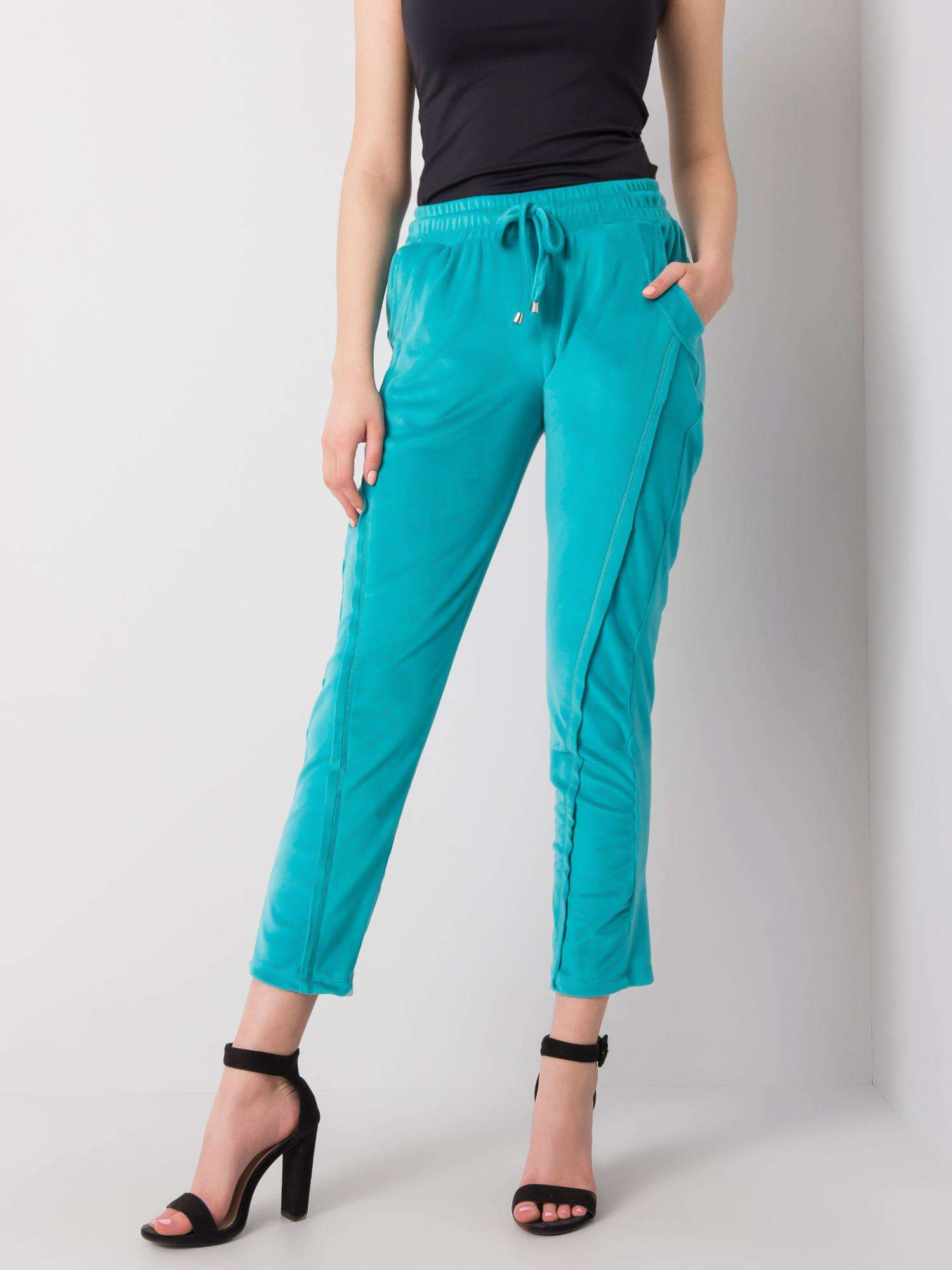 Tyrkysové dámske tepláky RV-DR-6110.92P-tyrkys Veľkosť: S