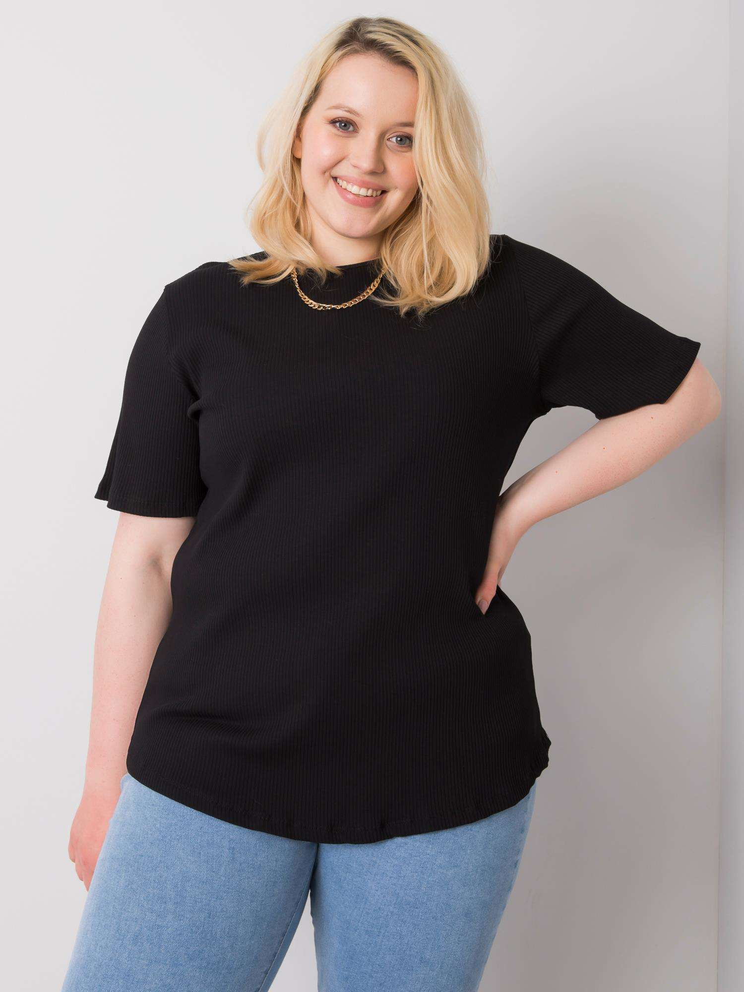 Čierne dámske tričko s krátkym rukávom RV-BZ-6323.92-black Veľkosť: XL