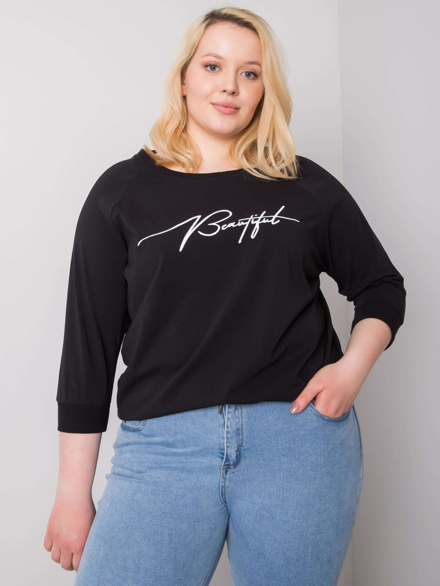 Čierne dámske tričko s nápisom RV-BZ-6391.48-black Veľkosť: ONE SIZE