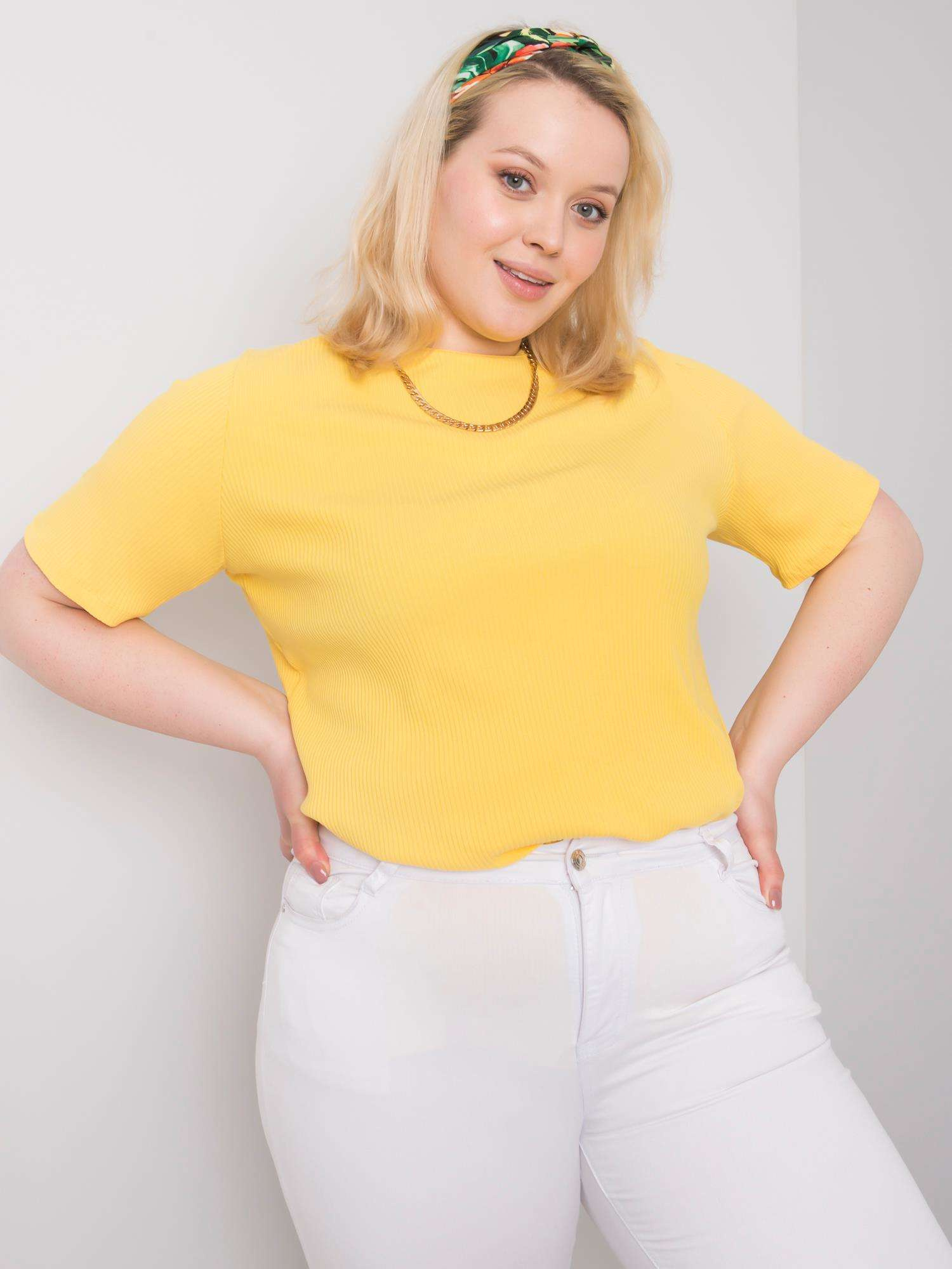 Žlté dámske tričko s krátkym rukávom RV-BZ-6323.92-yellow Veľkosť: 2XL