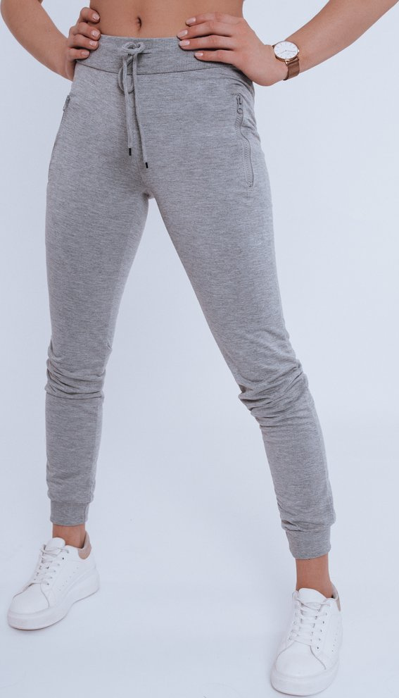 Svetlo šedé dámske tepláky so zipsami UY0822 Veľkosť: XL/2XL