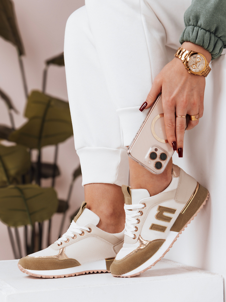 Bielo-béžové dámske štýlové tenisky ZY0037 Veľkosť: 38