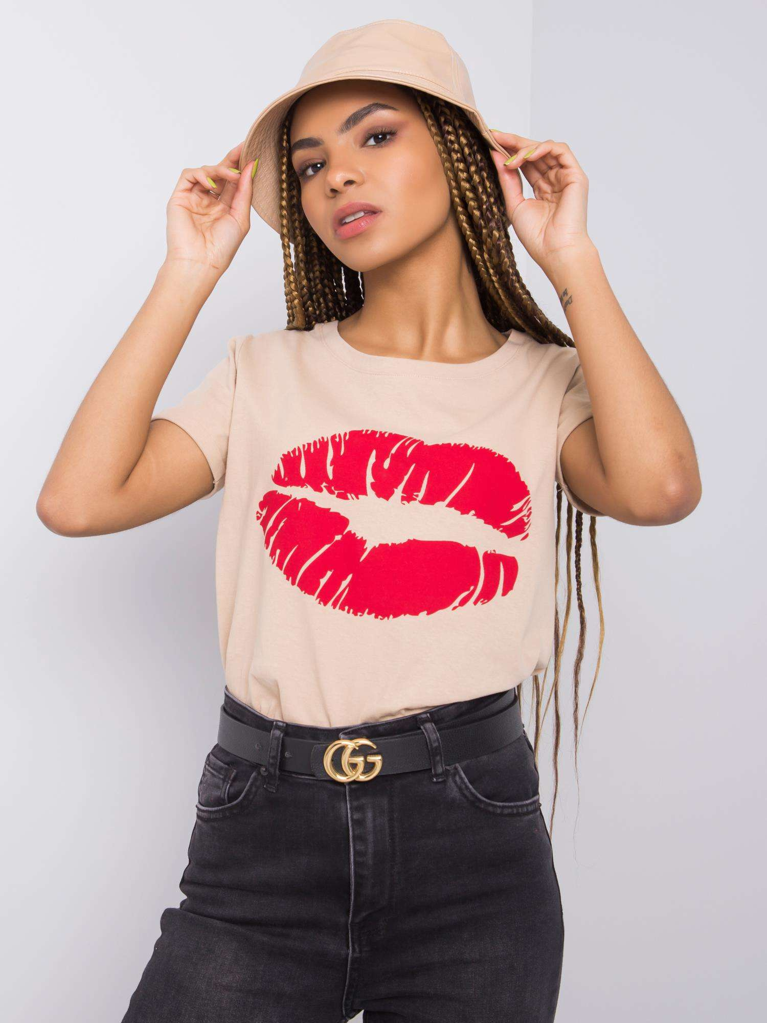 Béžové tričko Pery TW-TS-BL-001.99-beige Veľkosť: XL