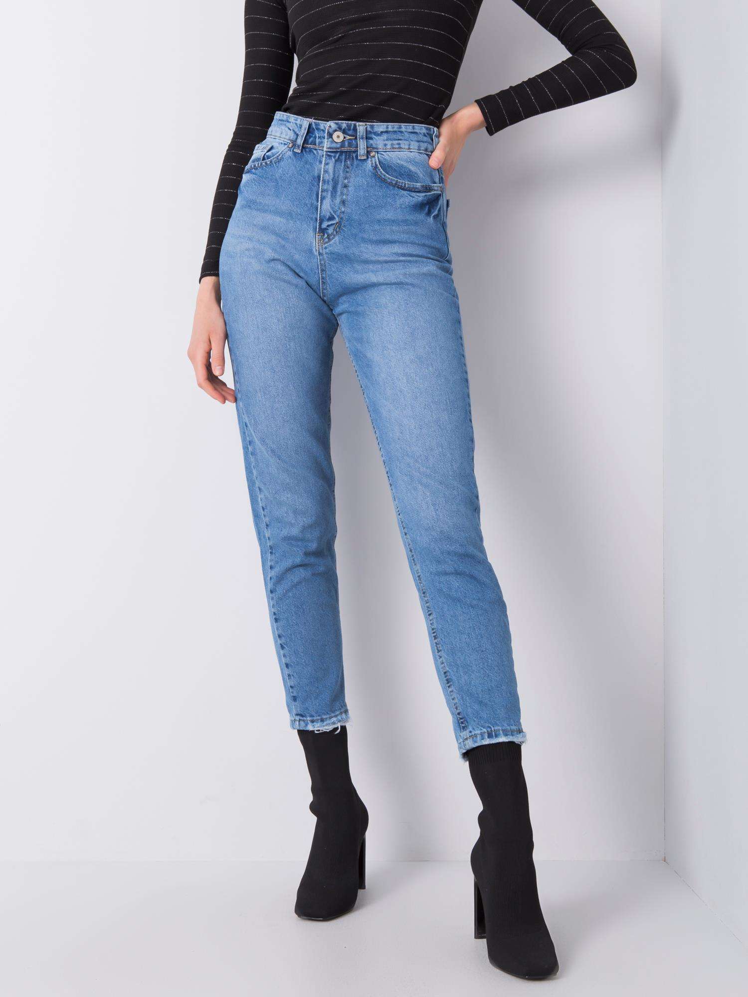 MODRÉ SKINNY S VYSOKÝM PÁSOM 336-SP-927.36P-BLUE Veľkosť: 25