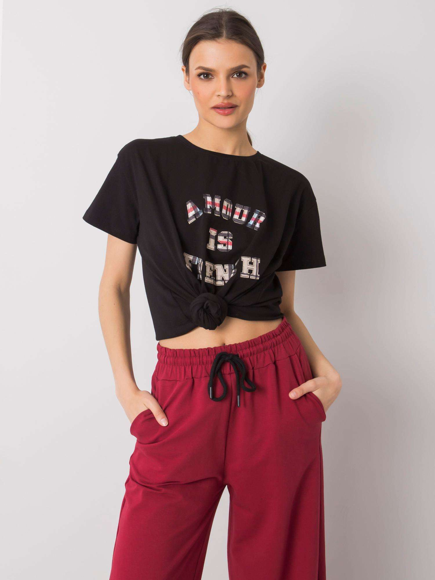 Čierne tričko Amour FA-TS-6892.88-black Veľkosť: ONE SIZE