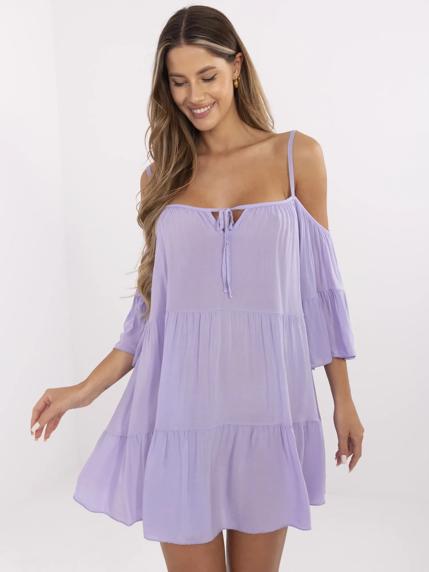 Svetlo fialové šaty romantického štýlu TW-SK-BI-80840.20-light violet Veľkosť: M