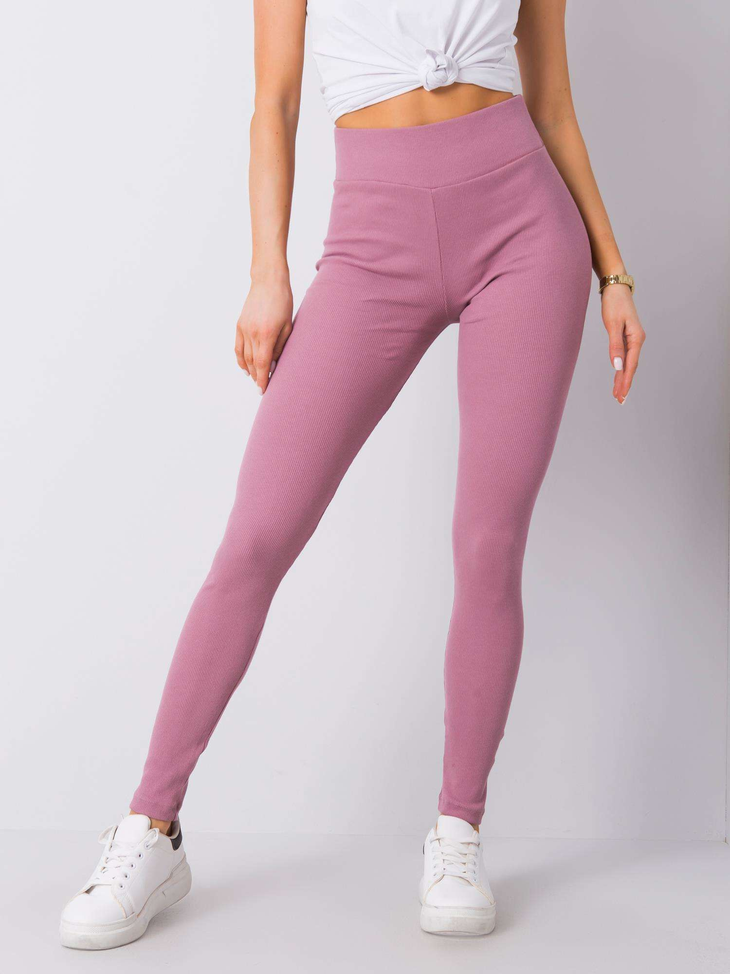 Ružové legíny s vysokým pásom RV-LG-6379.11X-pink Veľkosť: L