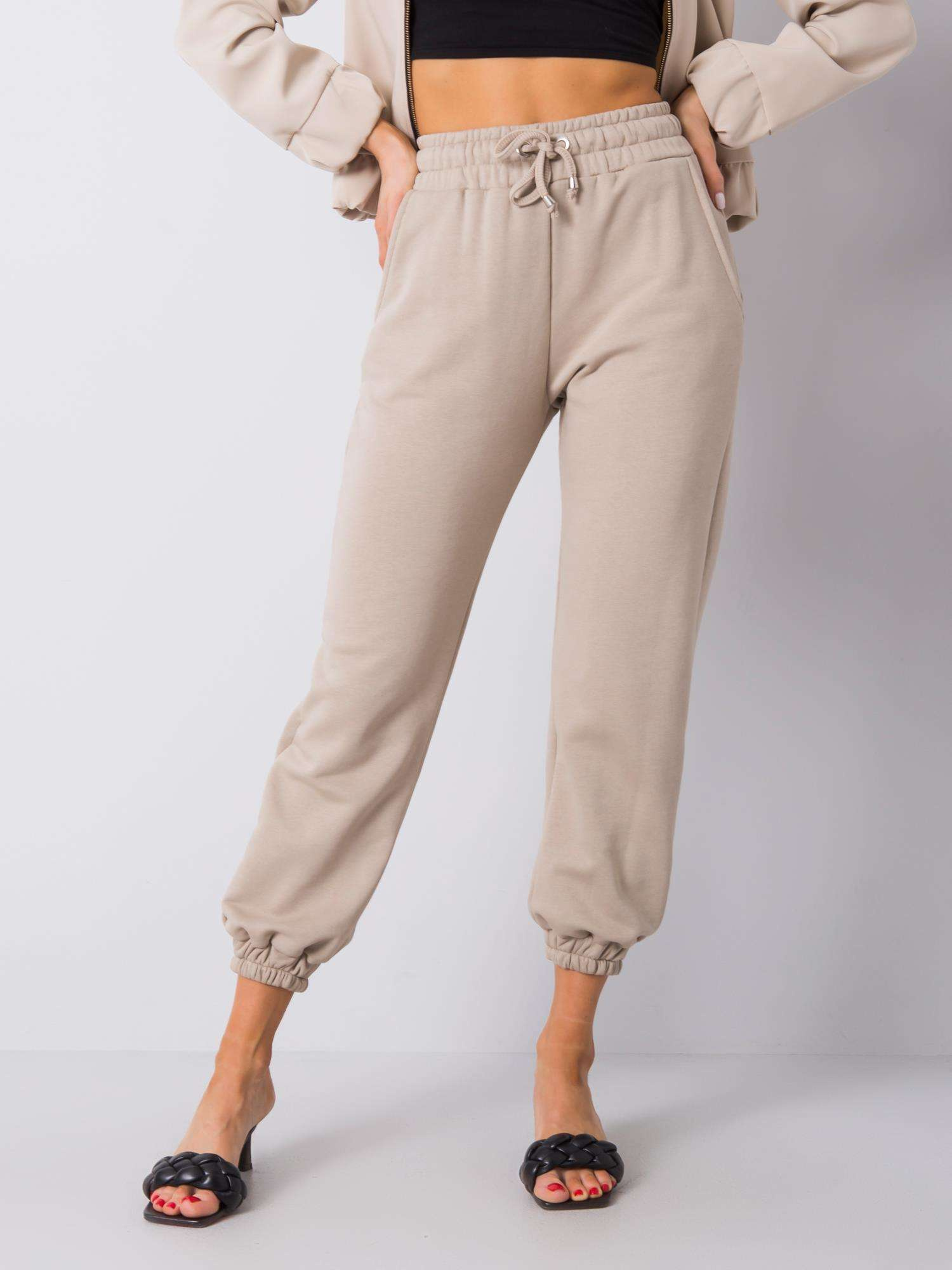 Béžové voľnejšie nohavice RV-DR-6120.03P-beige Veľkosť: L