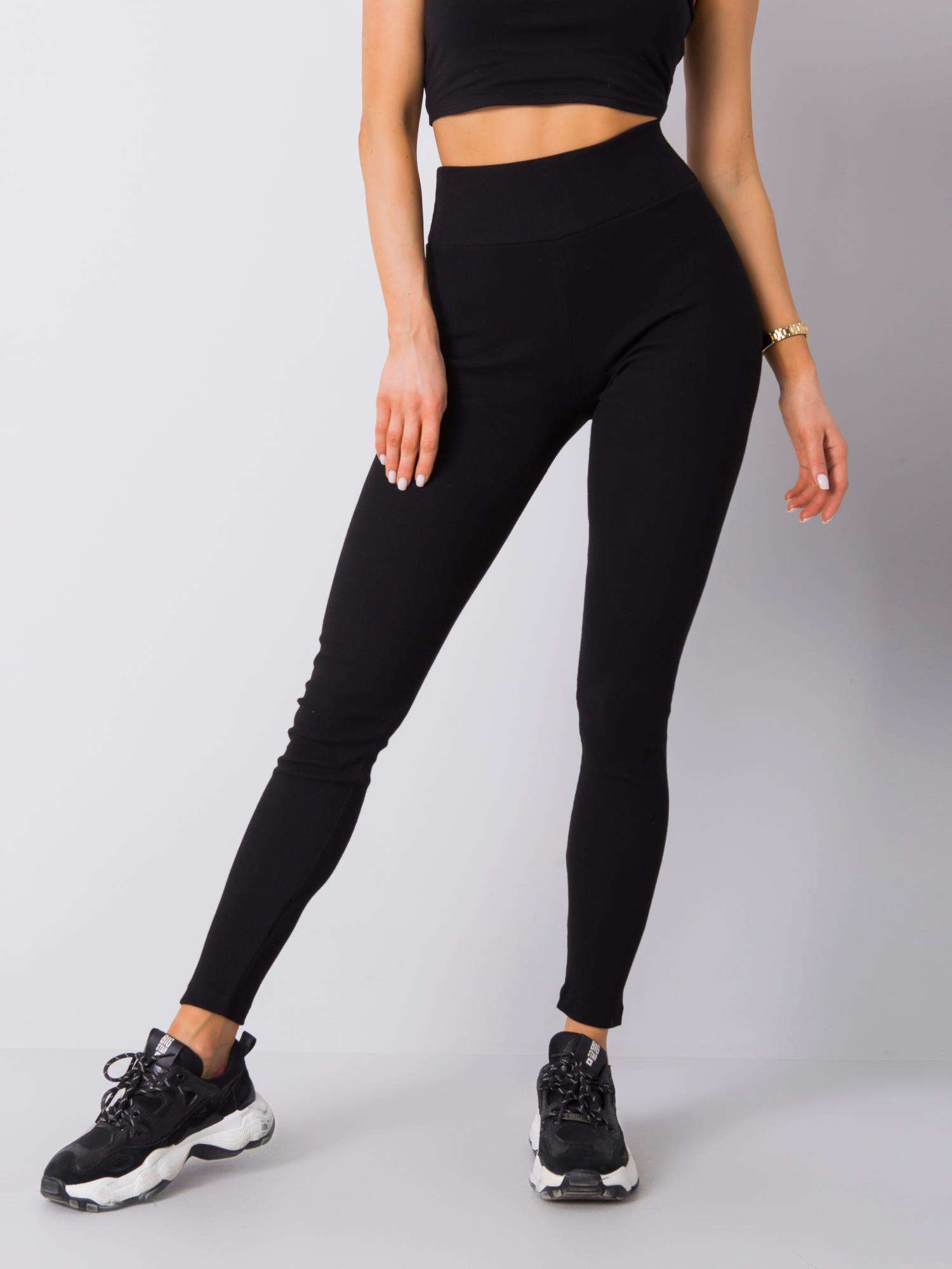 Čierne legíny so širokým pásom RV-LG-6379.11X-black Veľkosť: M