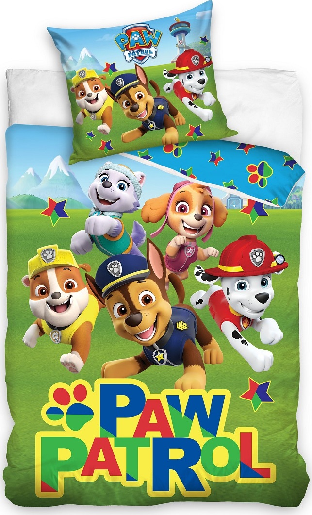 MODRO-ZELENÉ DETSKÉ OBLIEČKY PAW PATROL 140 X 200 CM Veľkosť: ONE SIZE