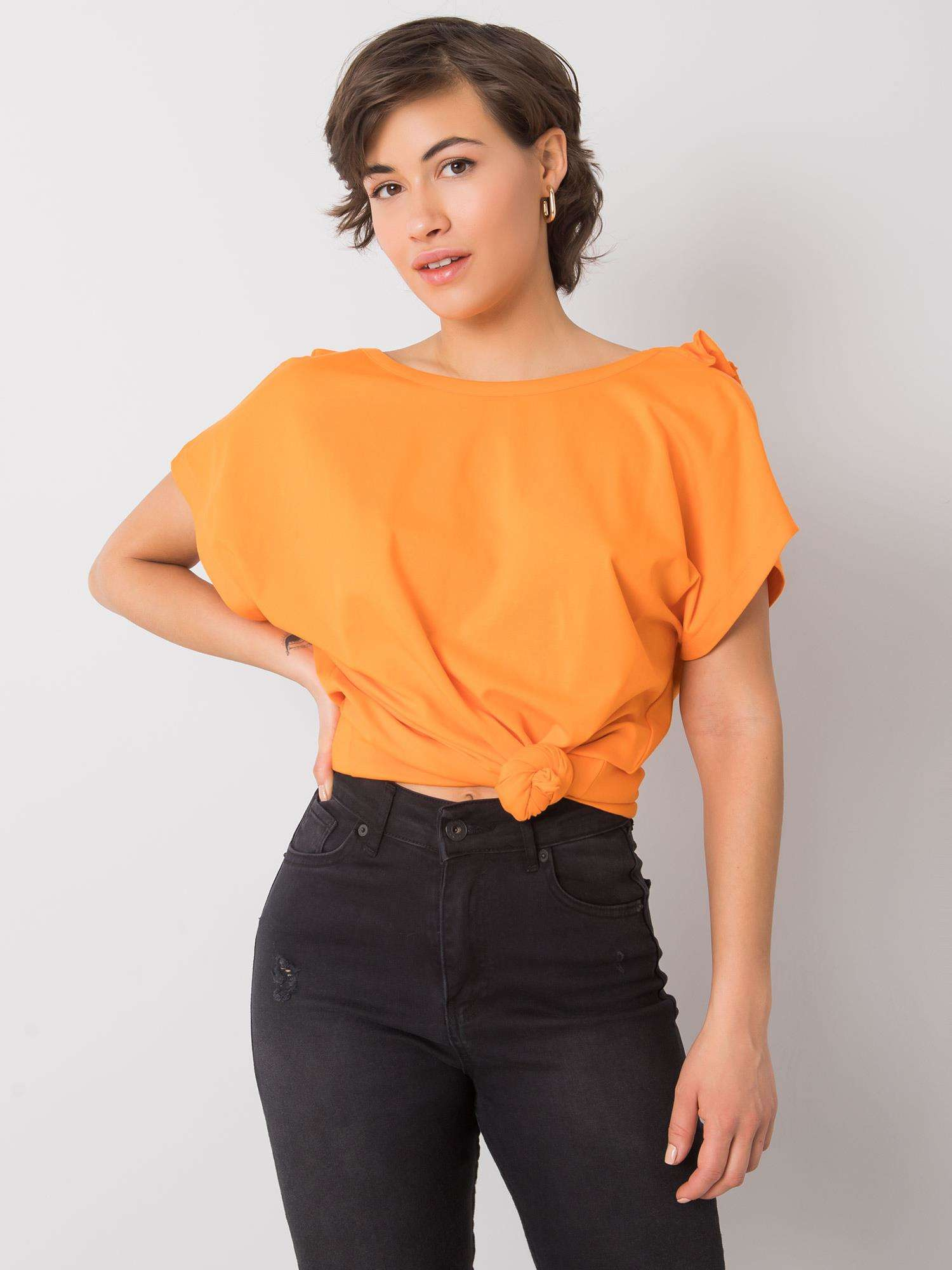 Oranžové dámske tričko s výstrihom na chrbte FA-BZ-6299.01P-orange Veľkosť: ONE SIZE