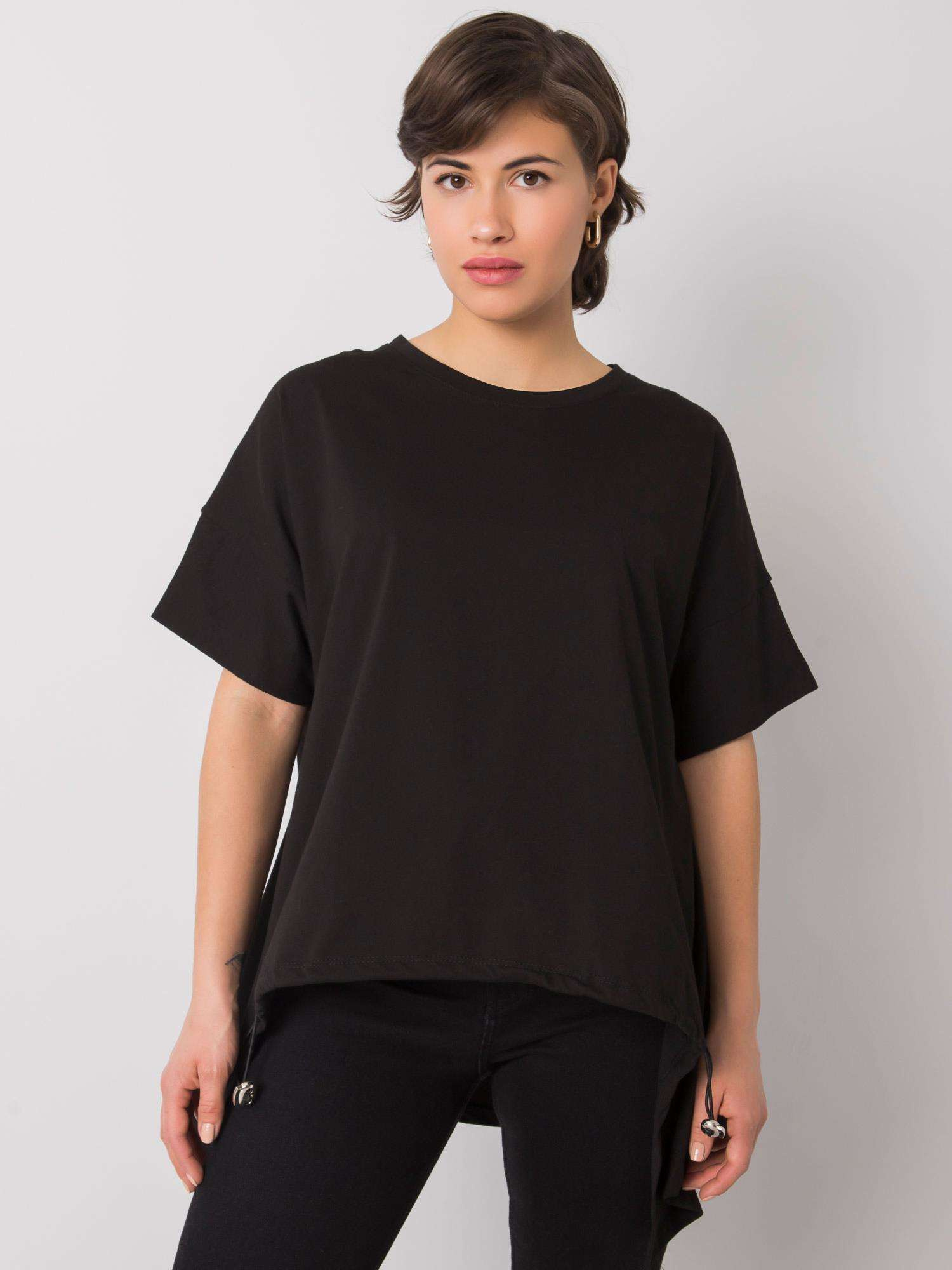 Čierne dámske tričko 157-TS-4380.89-black Veľkosť: S