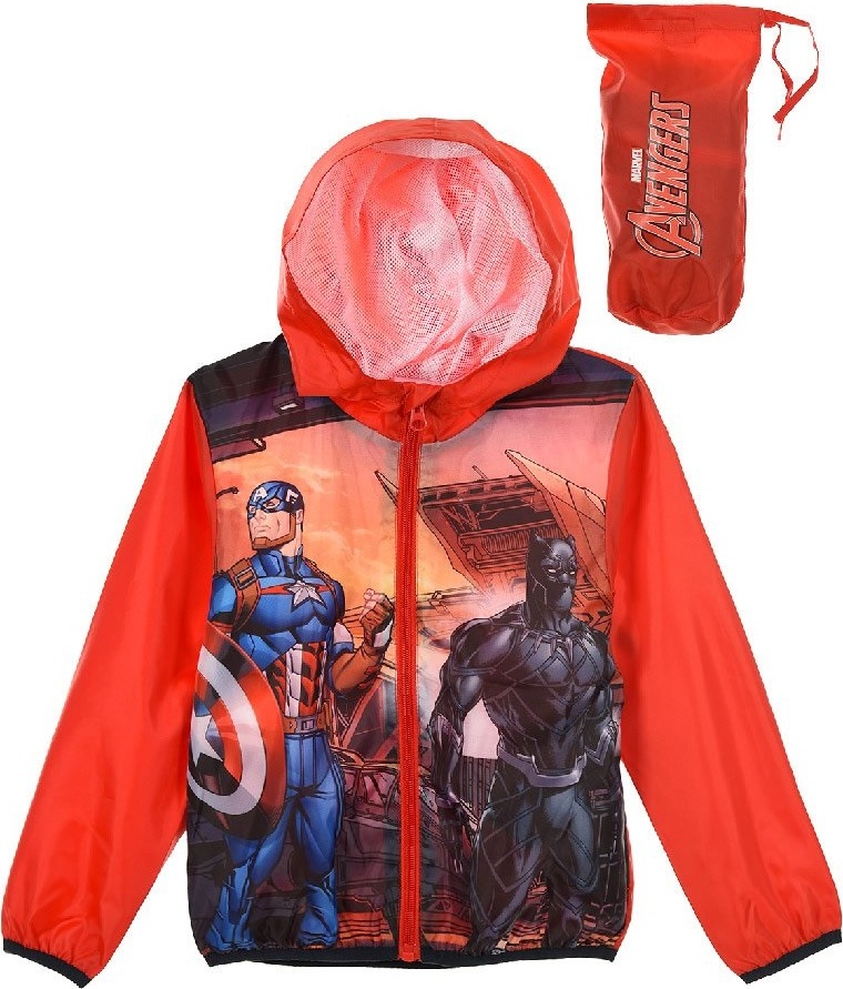 Červená jarná chlapčenská bunda Avengers Veľkosť: 104