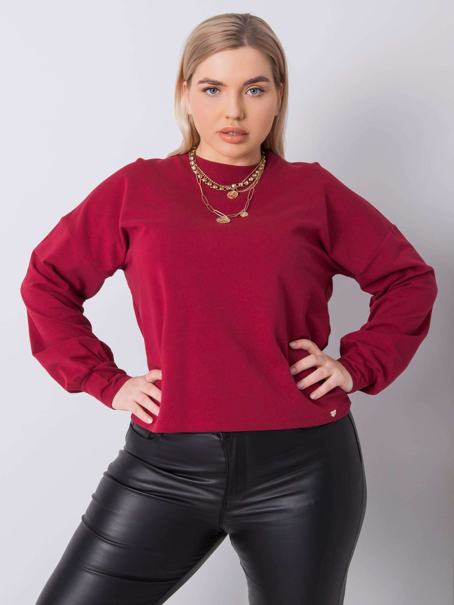 BORDOVÁ DÁMSKA BASIC MIKINA RV-BL-6317.94-BORDO Veľkosť: 2XL