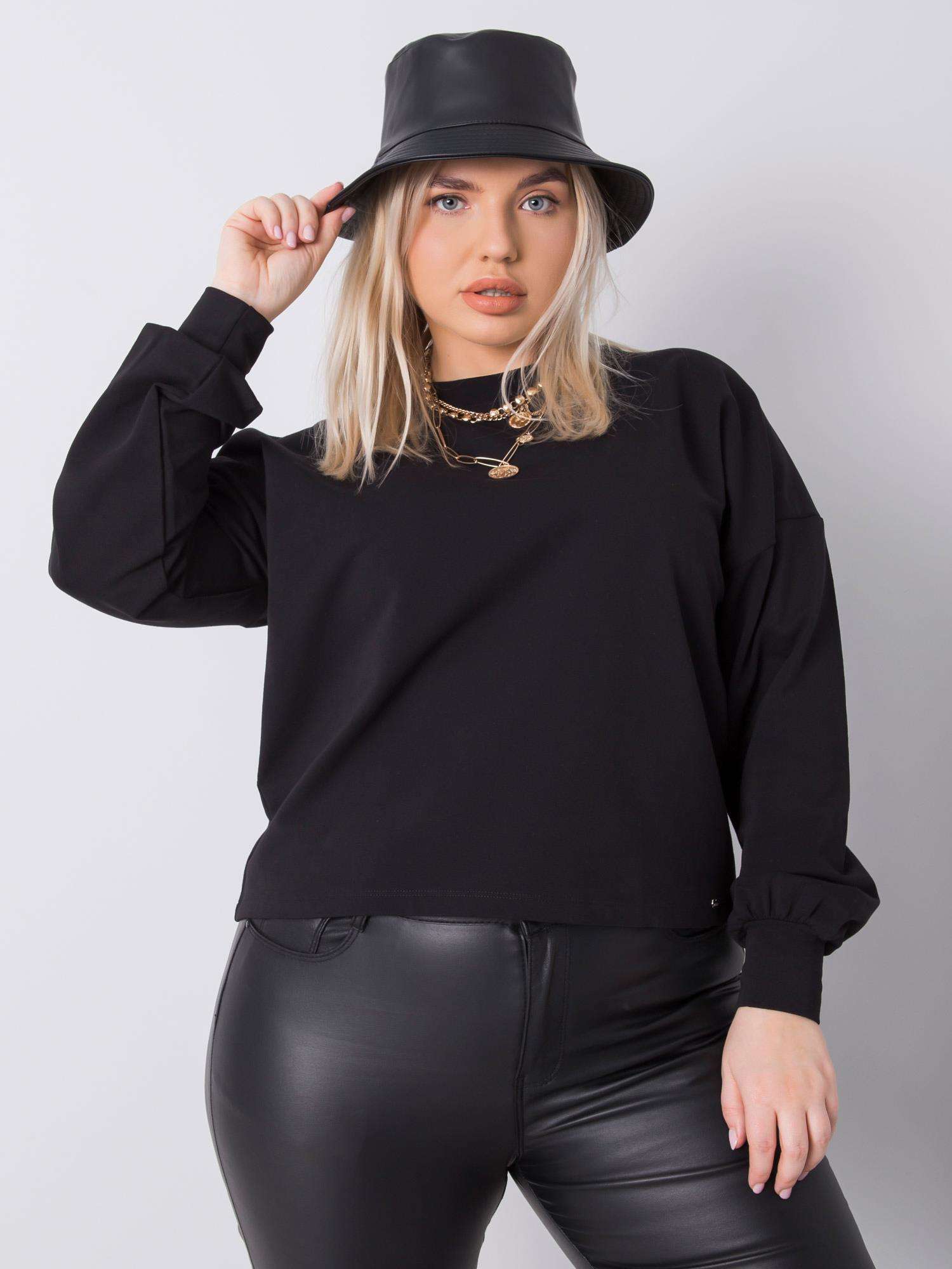 ČIERNA DÁMSKA BASIC MIKINA RV-BL-6317.94-BLACK Veľkosť: 2XL