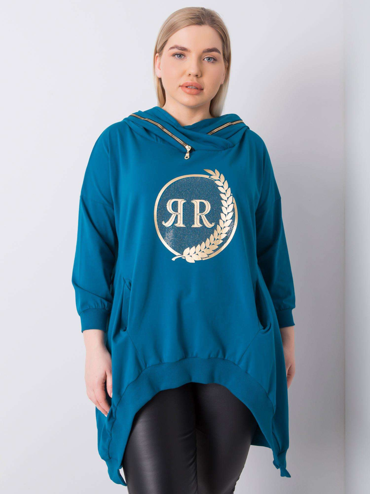 Modrá dámska mikina s potlačou RV-BL-6464.46P-sea Veľkosť: ONE SIZE