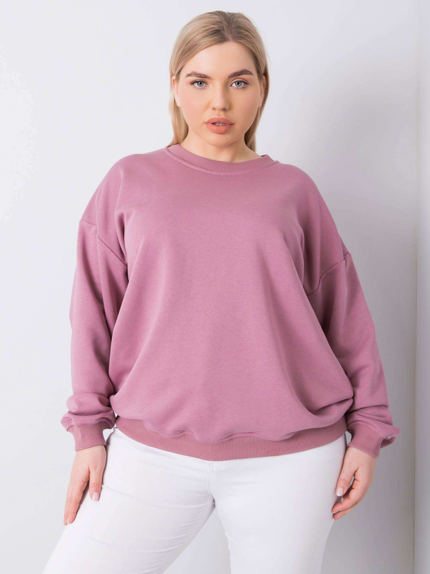 Ružová dámska mikina bez kapucne RV-BL-6316.16X-pink Veľkosť: XL