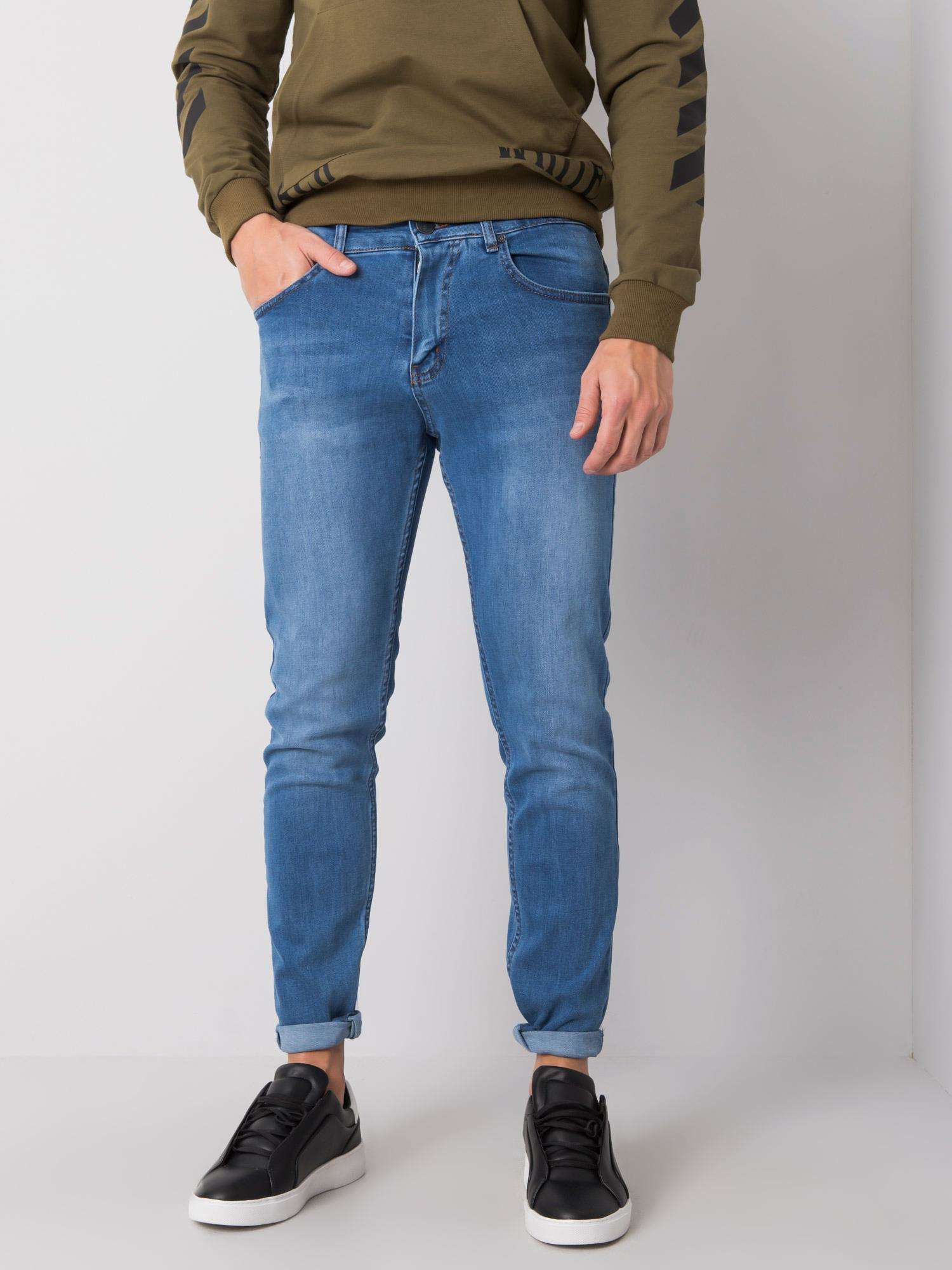 Modré pánske džínsy Noah PSLM033-290-middle blue Veľkosť: 2XL