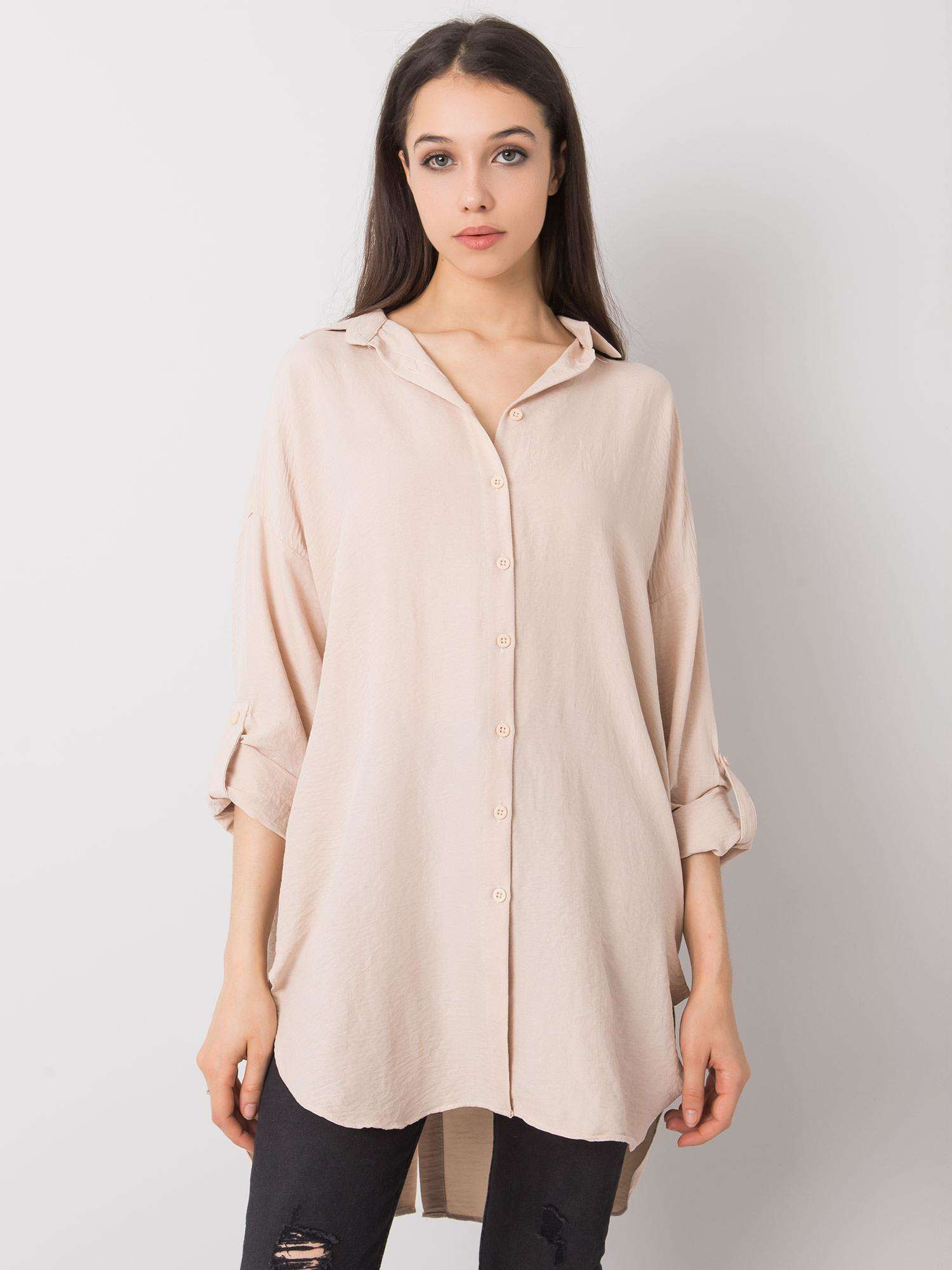 Béžová dámska košeľa 328-KS-4058.83-beige Veľkosť: S