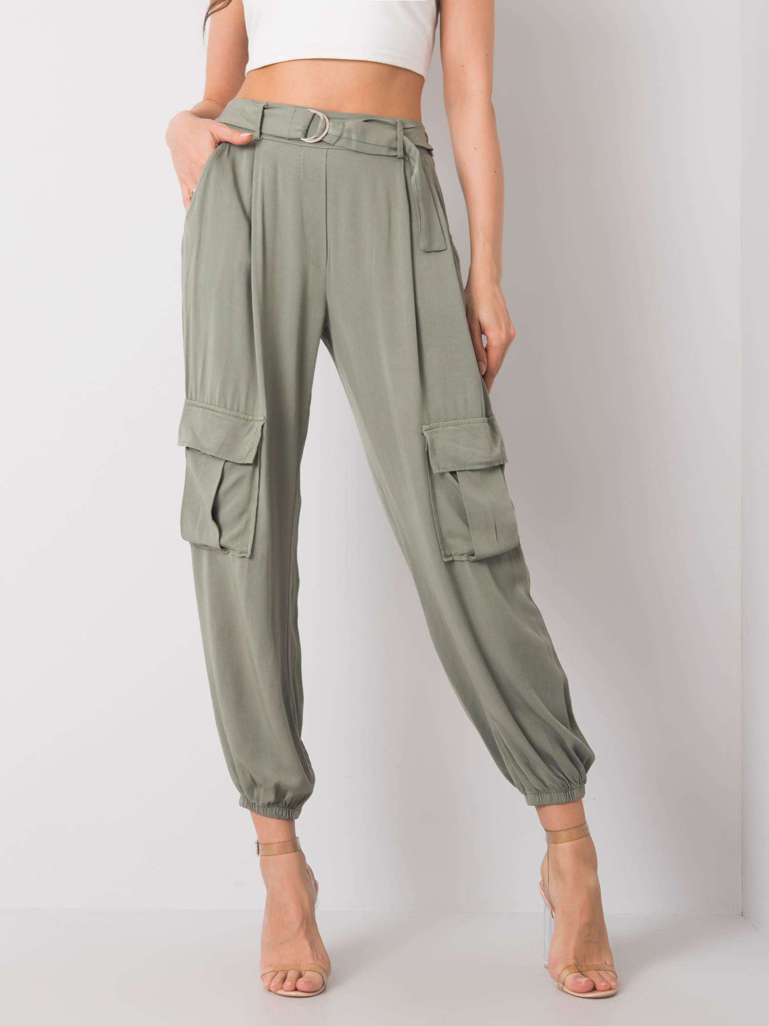 Khaki dámske ľahké nohavice TW-SP-BI-81858.69-khaki Veľkosť: L