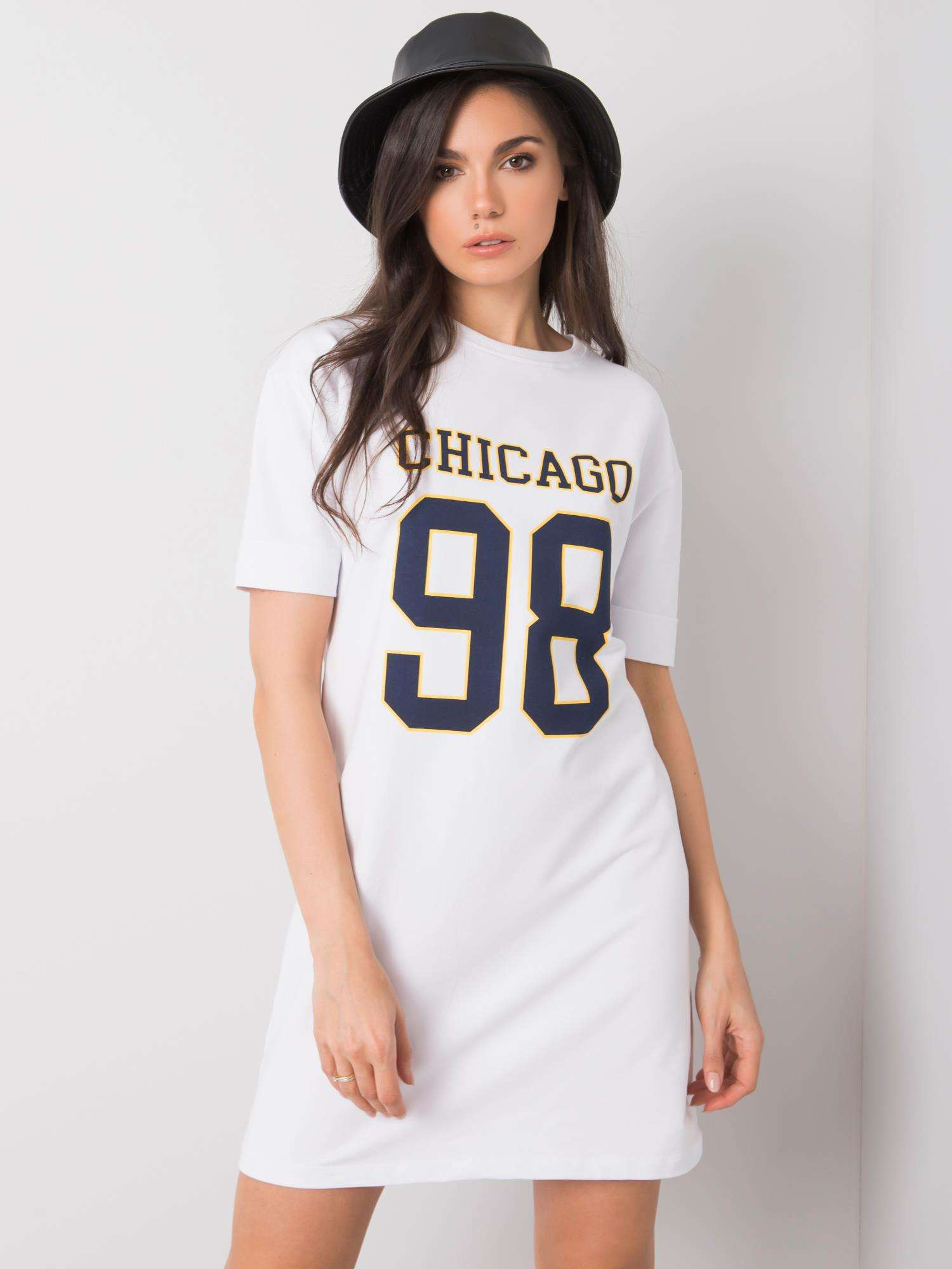 Biela dámska tunika s potlačou 98 RV-TU-6674.94-white Veľkosť: L