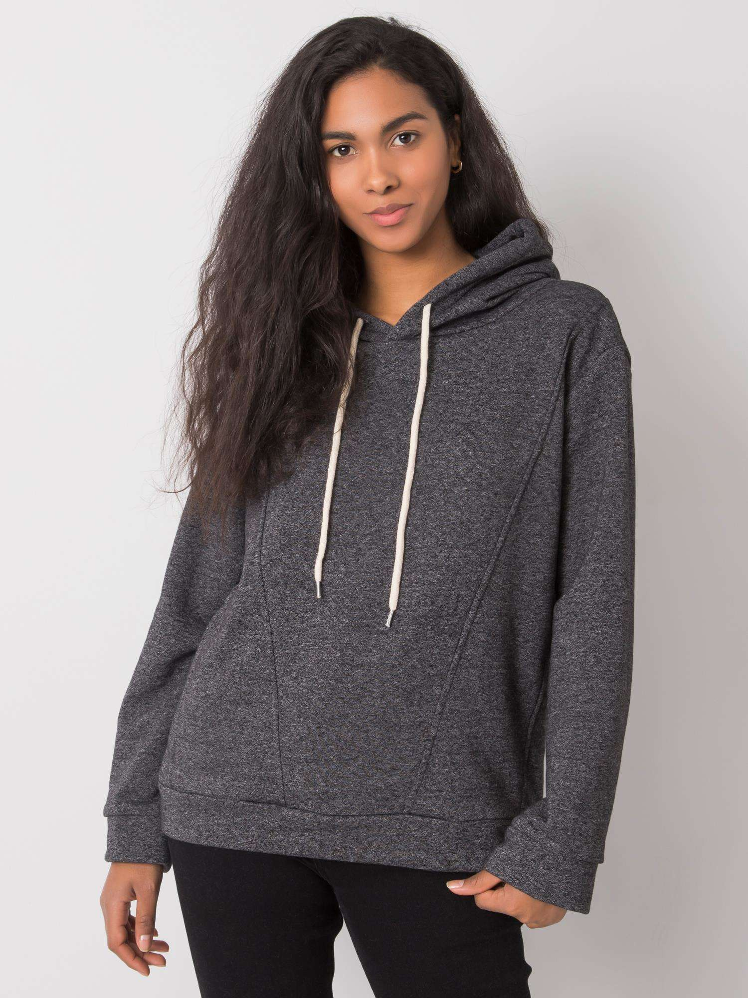 Tmavo šedá dámska mikina s kapucňou EM-BL-ES-21-525.10-gray Veľkosť: M