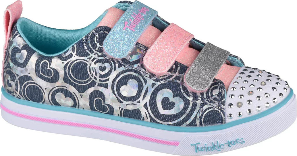Vzorované dievčenské tenisky Skechers Sparkle Lite Heartsland 314753L-DMLT Veľkosť: 35