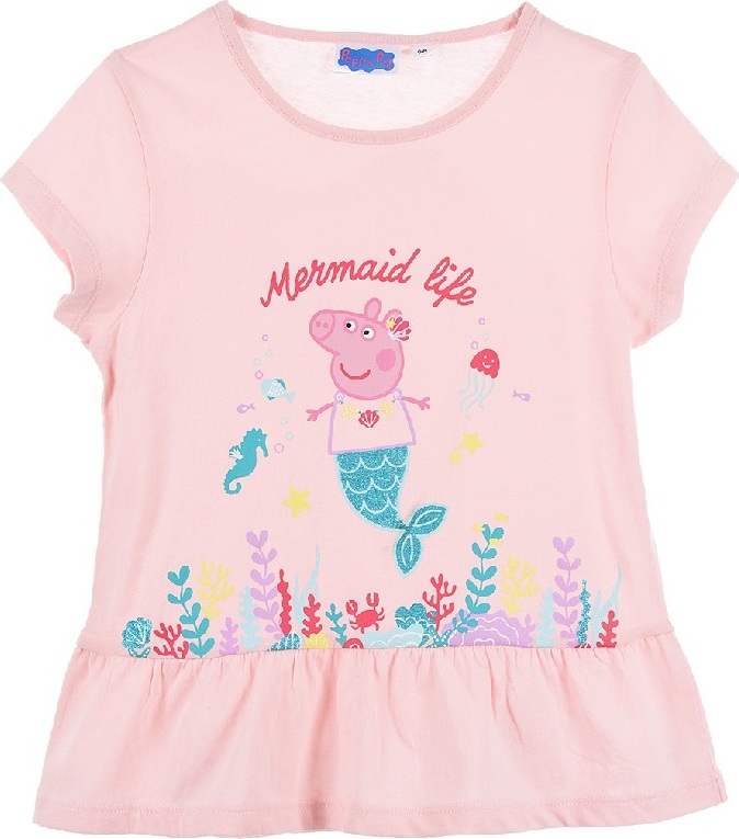 Svetloružové tričko s volánikmi Peppa Pig D02105R9000098 Veľkosť: 104