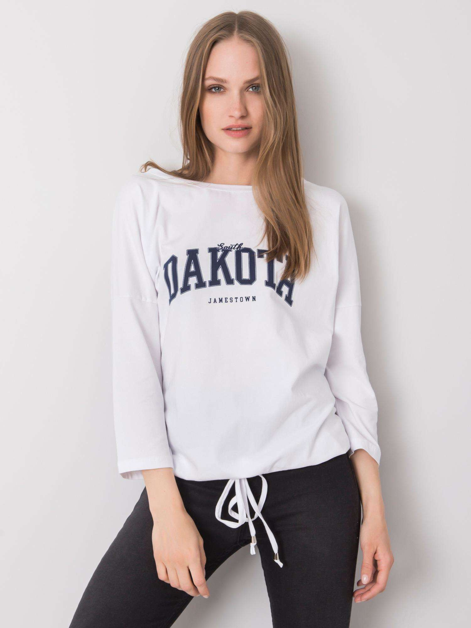 Biele dámske tričko s nápisom DAKOTA RV-BZ-6673.61-white Veľkosť: XL