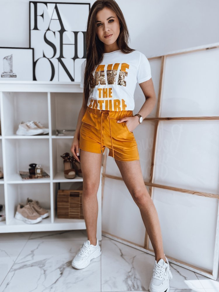 Bielo-horčicová súprava trička a kraťasov Save AY0581 Veľkosť: S