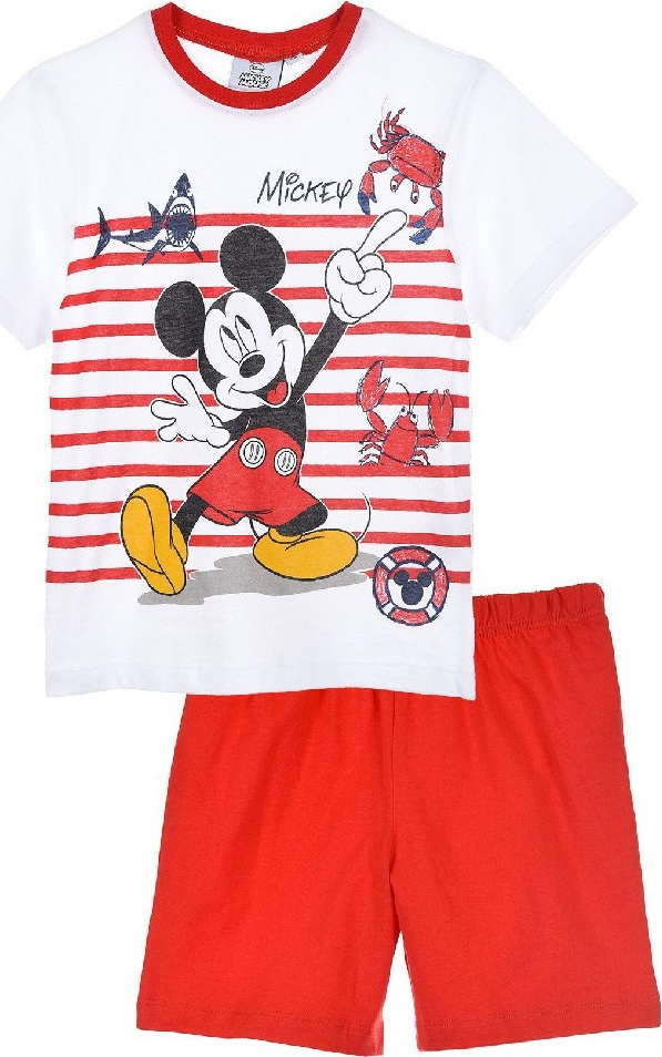 Mickey Mouse červeno-biele chlapčenské pyžamo Veľkosť: 128