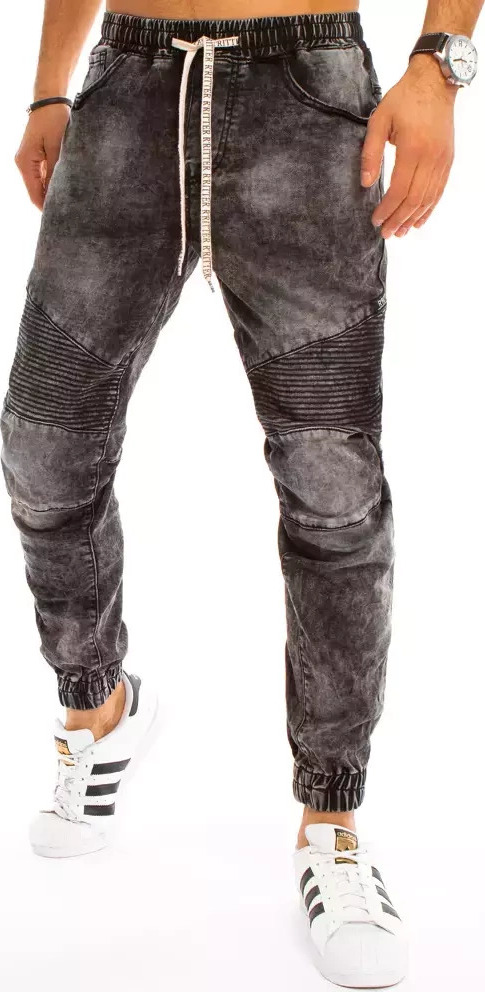 Šedé prešívané joggery UX3225 Veľkosť: 30
