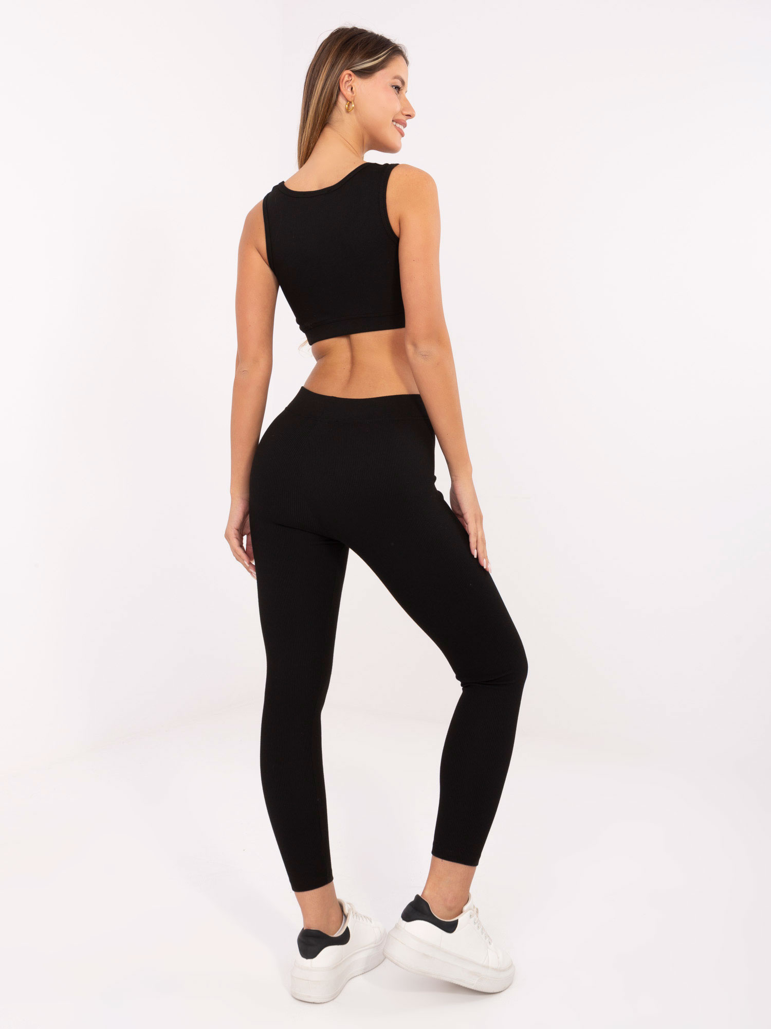 Čierna dámska súprava topu a legín 359-KMPL-011.18-black Veľkosť: S